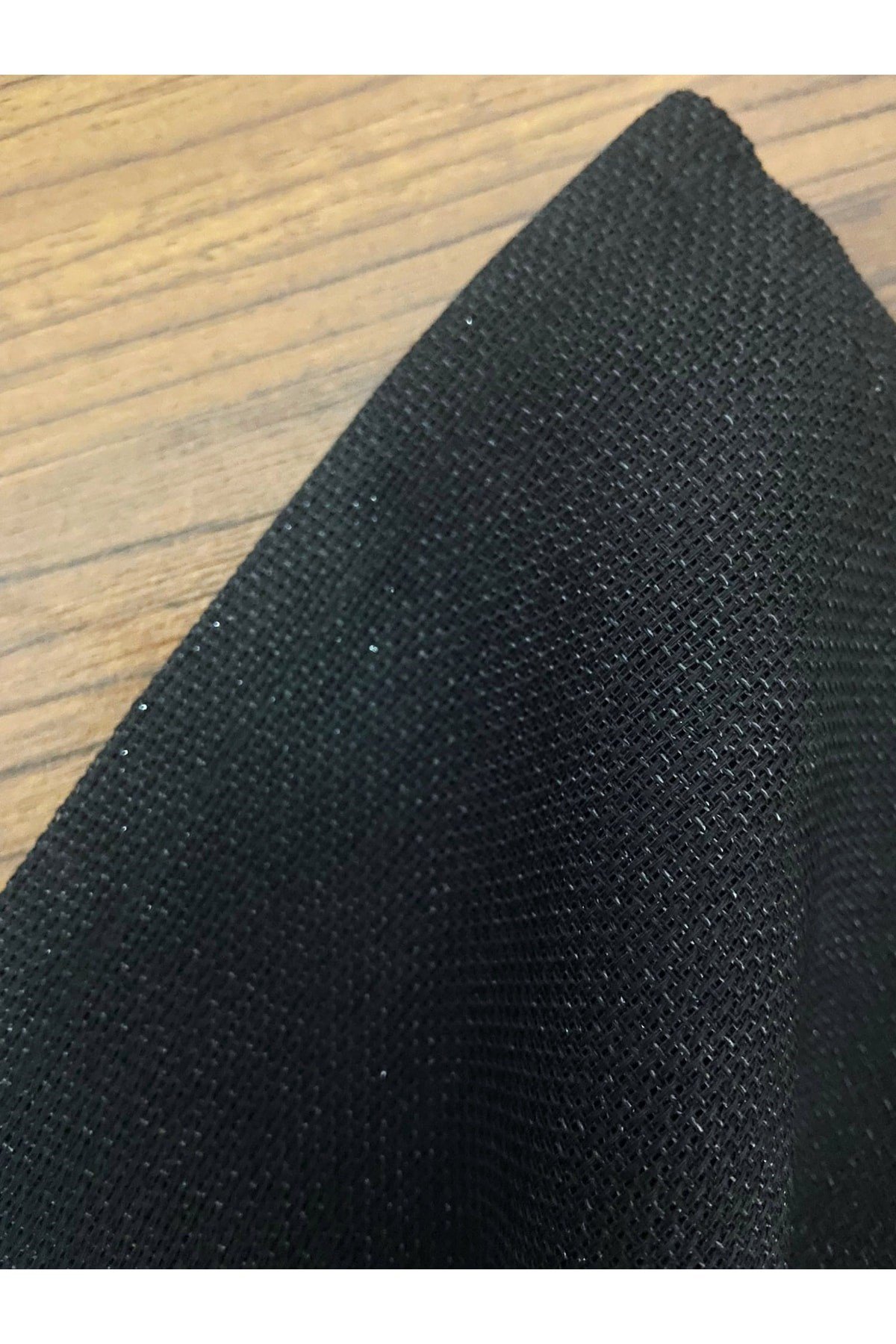 Linen Gözenekli Simli Siyah Servis Sunum Peçetesi 6 Adet 40x40