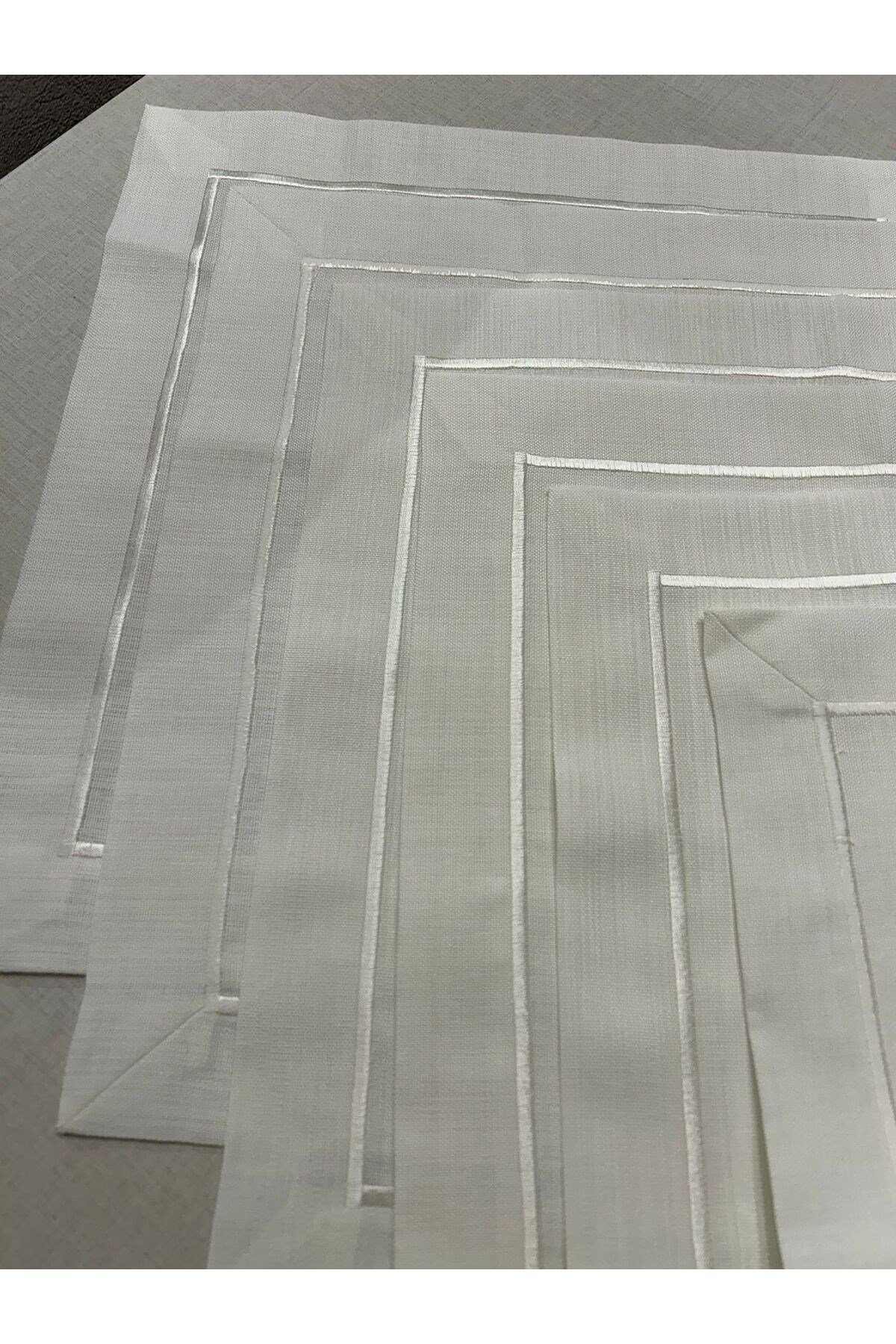 Piko Sarma Detaylı Polyester Keten Dertsiz Sunum Peçetesi 40 x 40 - 6 Adet Taş Rengi