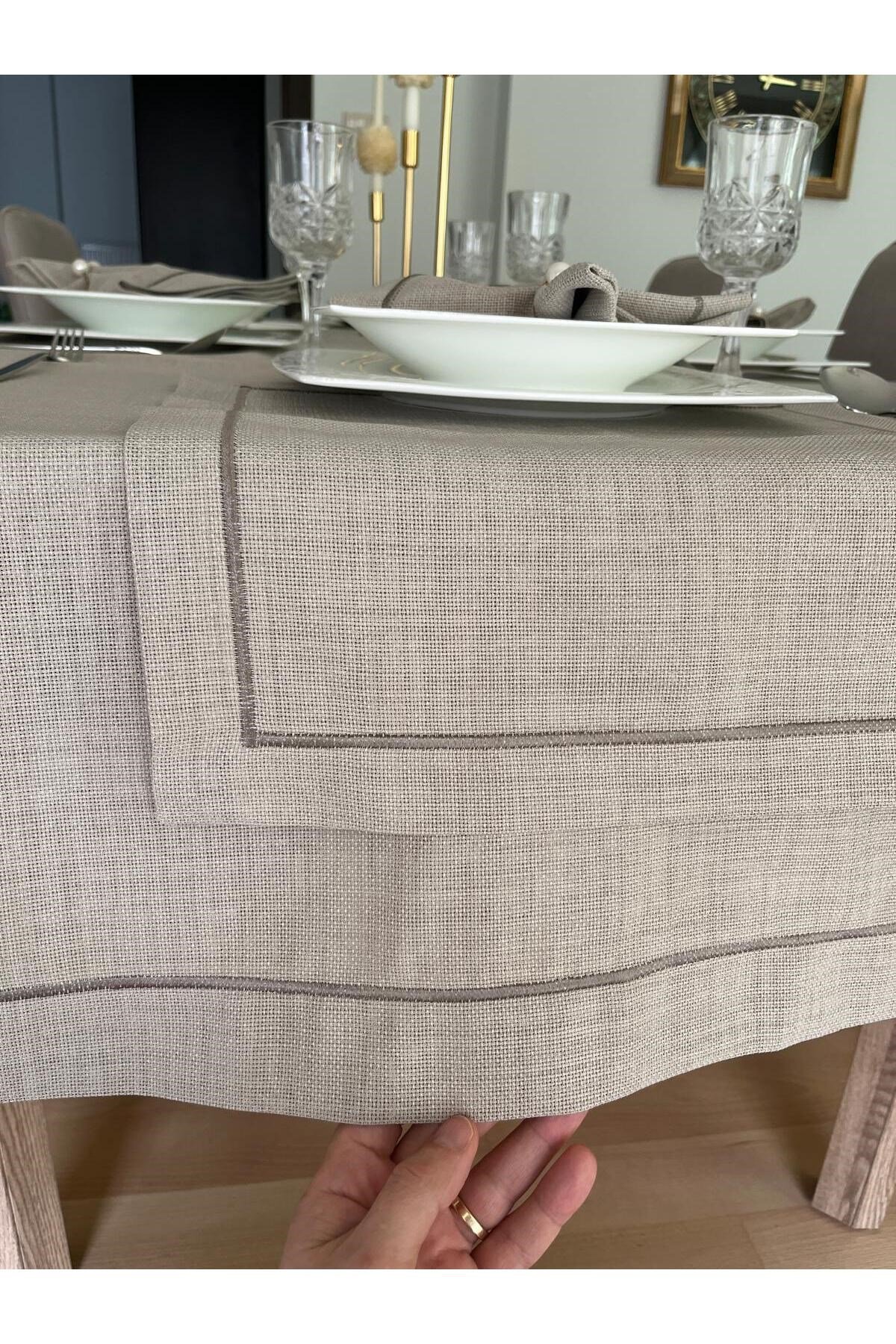 Polyester Keten Çeyiz Piko Sarma Detaylı Runner 40 x 160 - 1 Adet - Renk Seçenekli