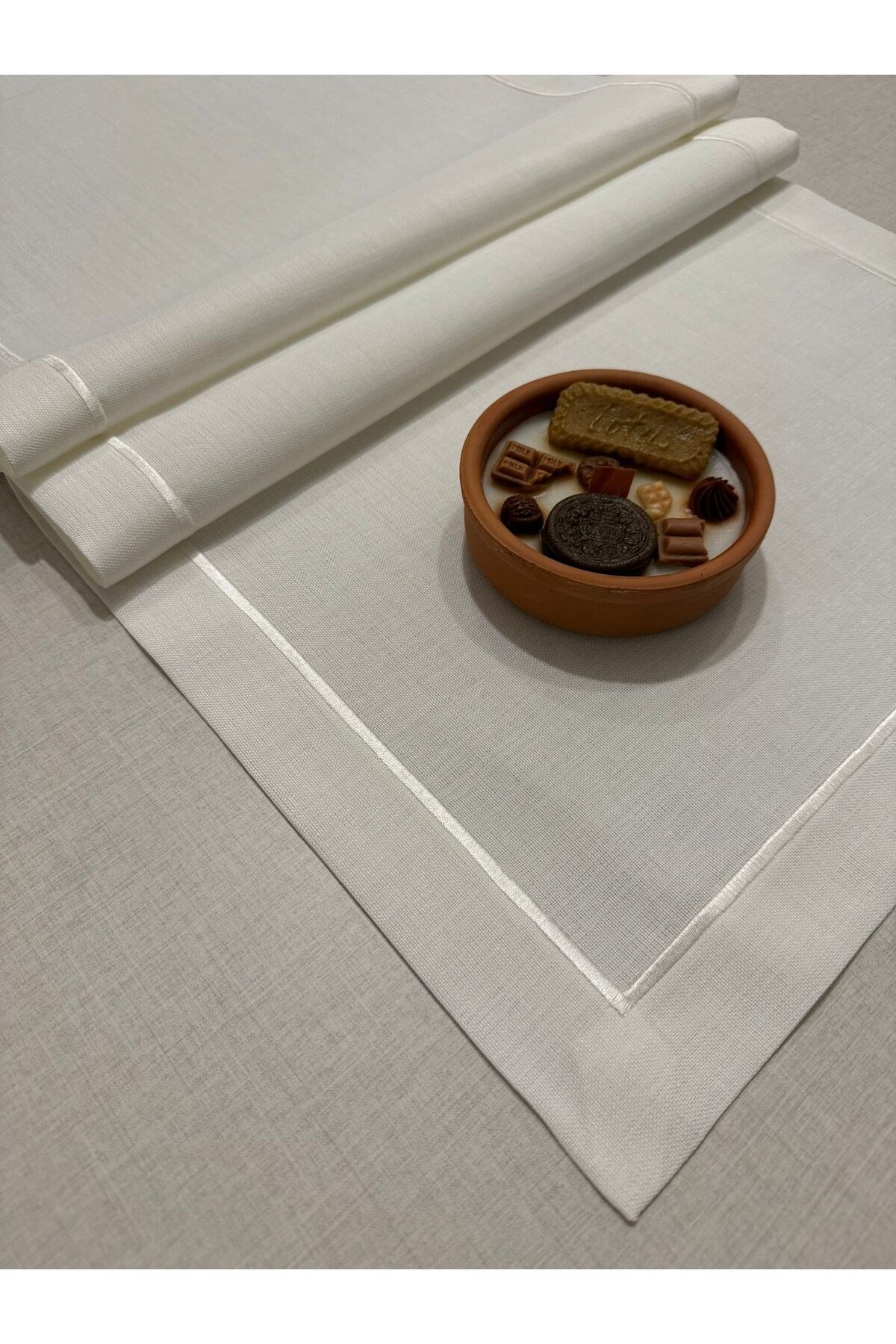 Polyester Keten Çeyiz Piko Sarma Detaylı Runner 40 x 160 - 1 Adet - Renk Seçenekli