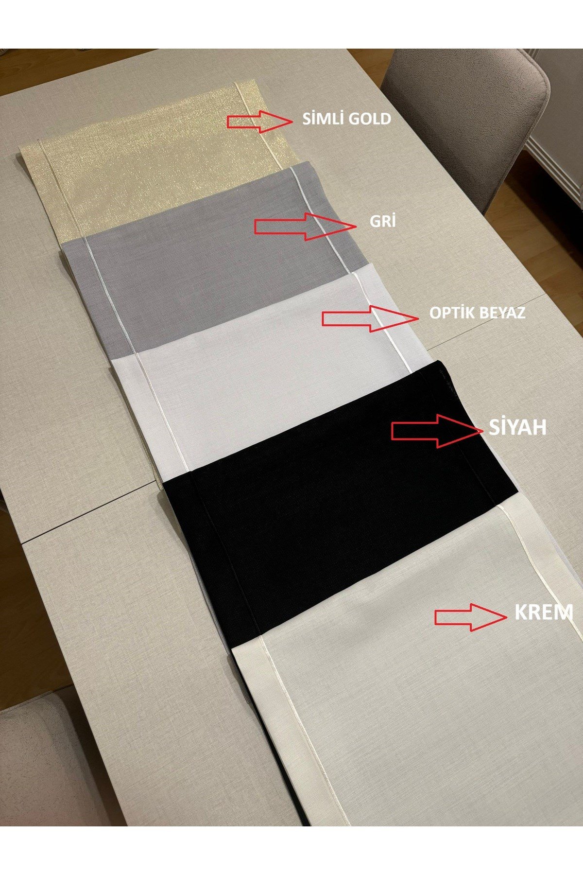 Polyester Keten Çeyiz Piko Sarma Detaylı Runner 40 x 160 - 1 Adet - Renk Seçenekli
