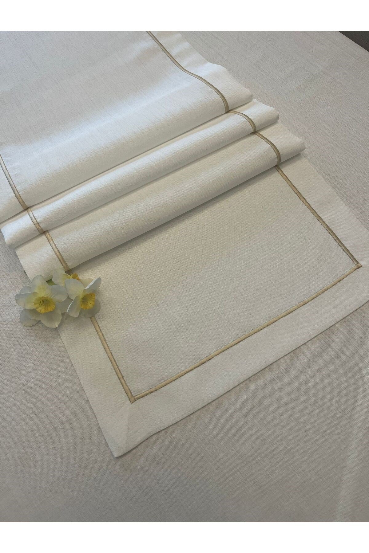 Polyester Keten Çeyiz Piko Sarma Detaylı Runner 40 x 160 - 1 Adet - Renk Seçenekli