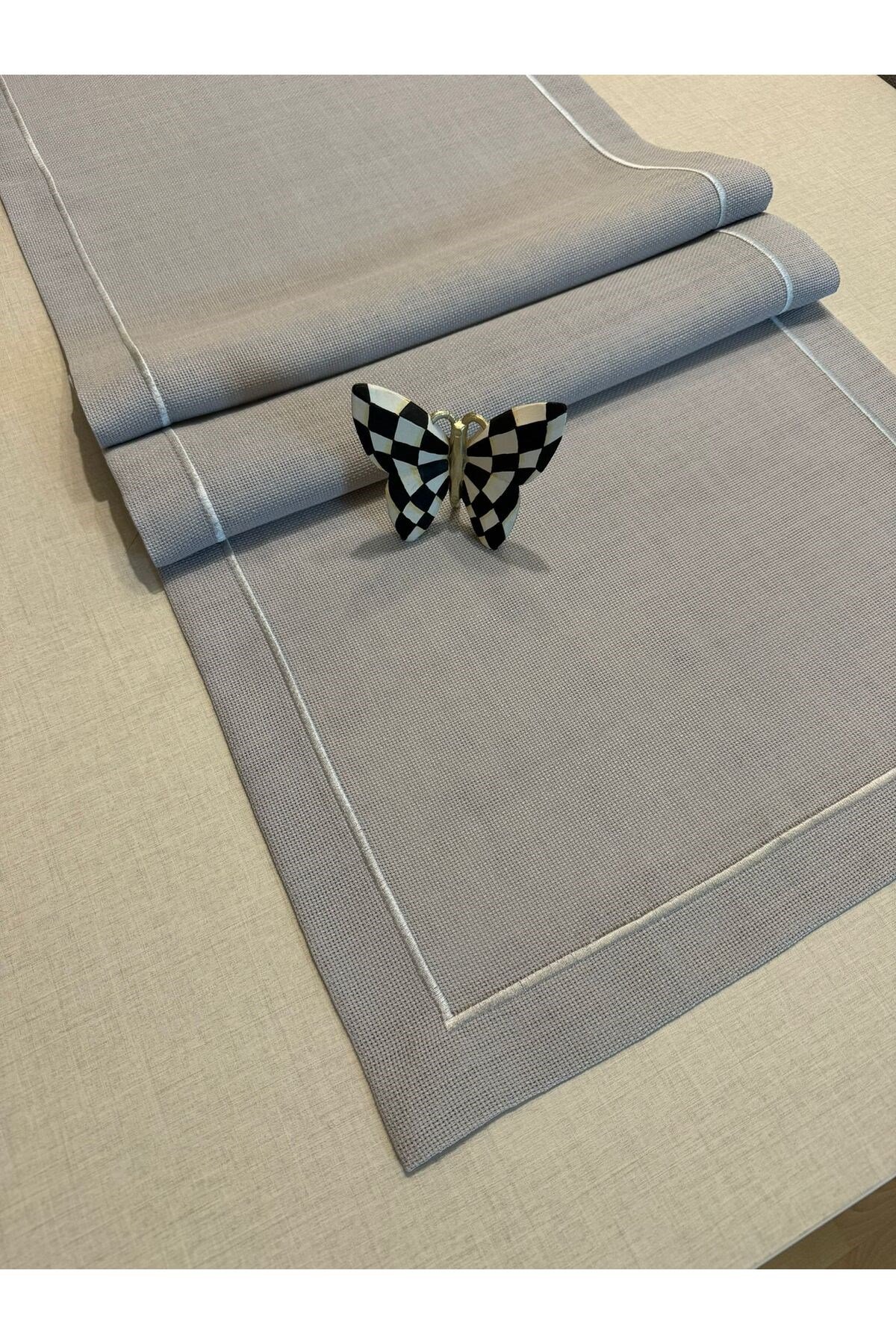 Polyester Keten Çeyiz Piko Sarma Detaylı Runner 40 x 160 - 1 Adet - Renk Seçenekli