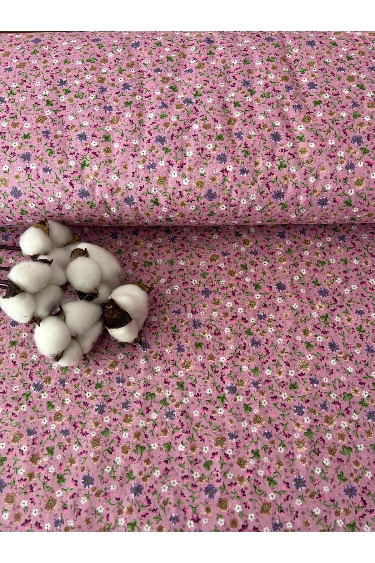 Poplin Çiçek Desen Sofra Bezi, Eteklik Elbiselik %100 Pamuklu Kumaş 100 x 170cm