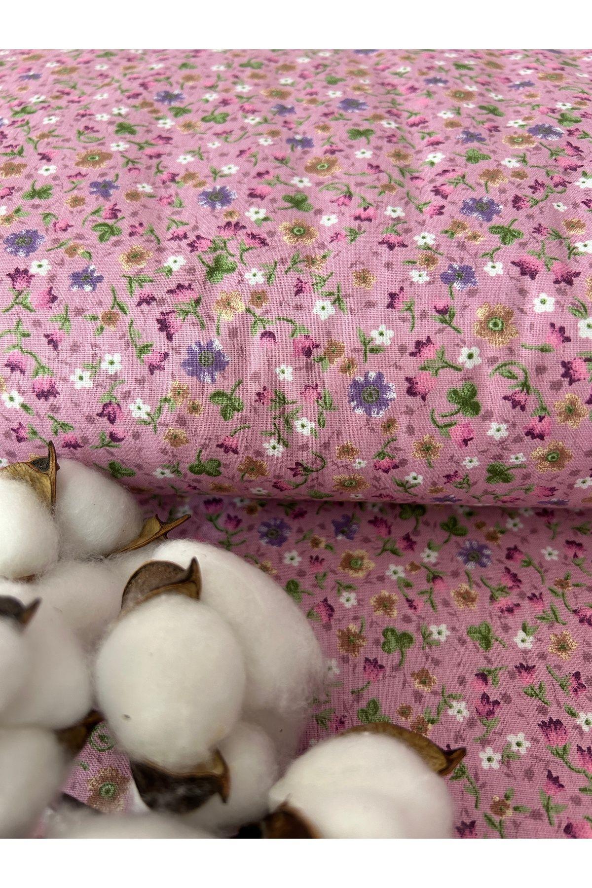 Poplin Çiçek Desen Sofra Bezi, Eteklik Elbiselik %100 Pamuklu Kumaş 100 x 170cm
