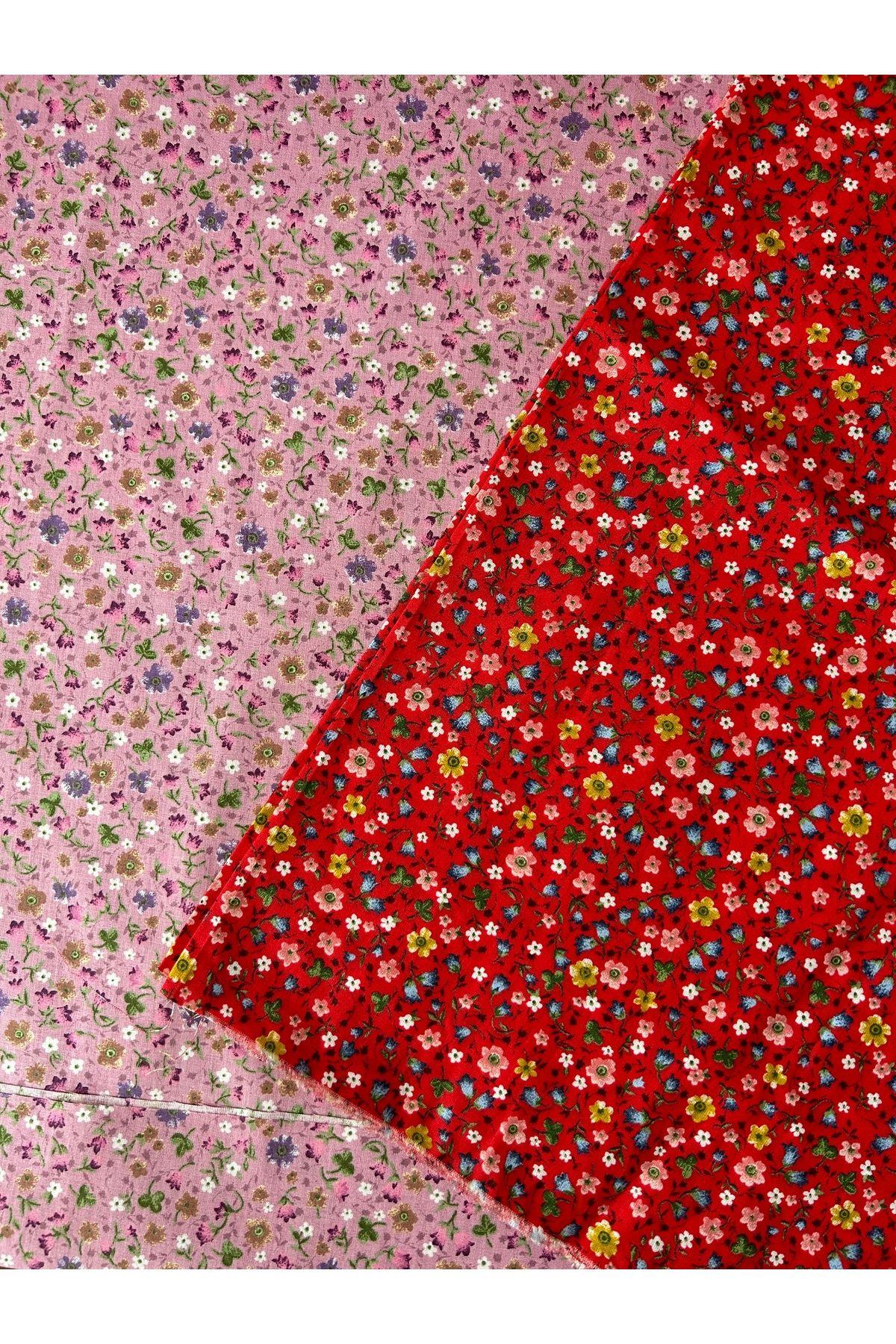 Poplin Çiçek Desen Sofra Bezi, Eteklik Elbiselik %100 Pamuklu Kumaş 100 x 170cm
