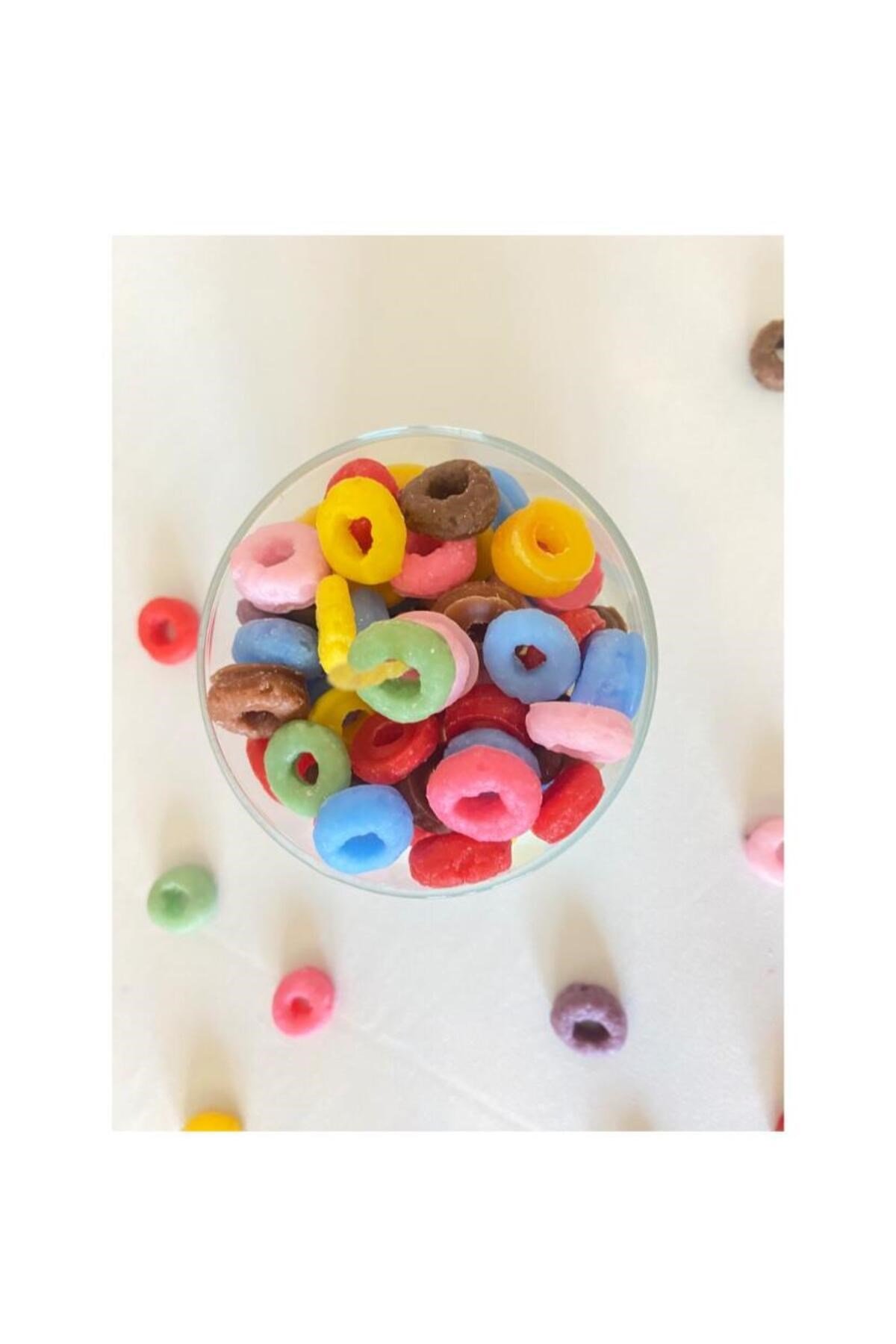 Renkli Cornflakes Mum Yenmeyen Gevrekli Aromaterapi Mum