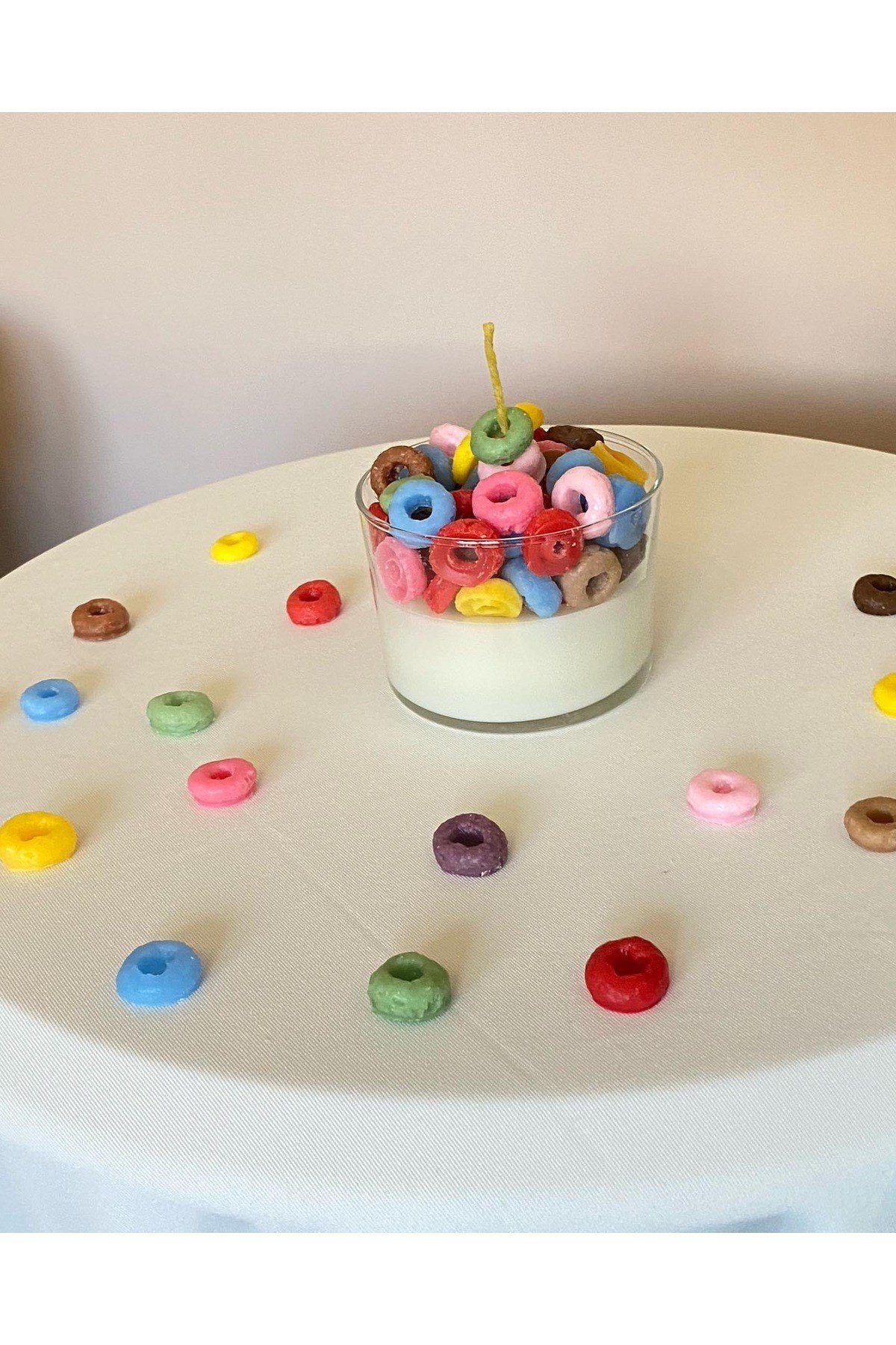 Renkli Cornflakes Mum Yenmeyen Gevrekli Aromaterapi Mum