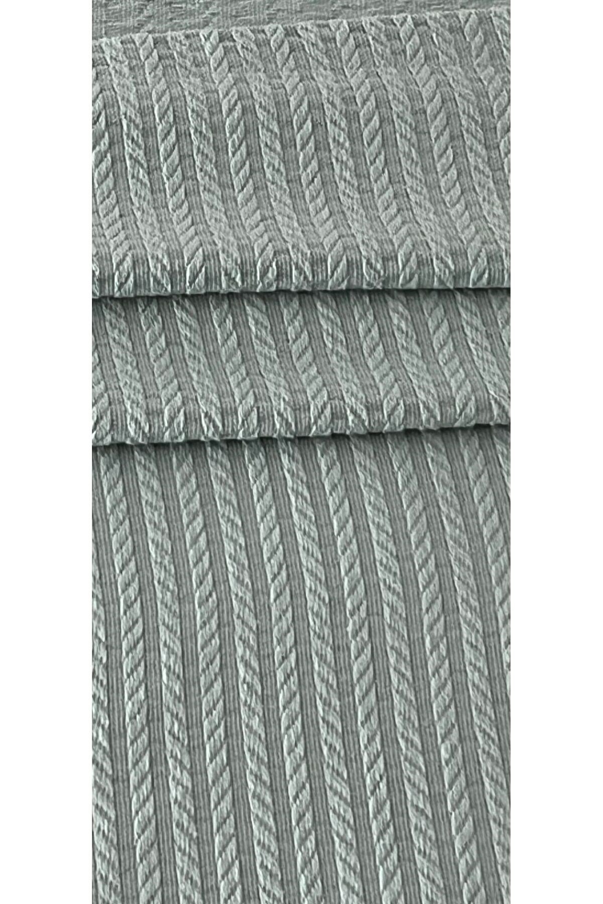 Saç Örgü Modelli Çift Kişilik Pamuklu Pike Mint 220 x 220 cm