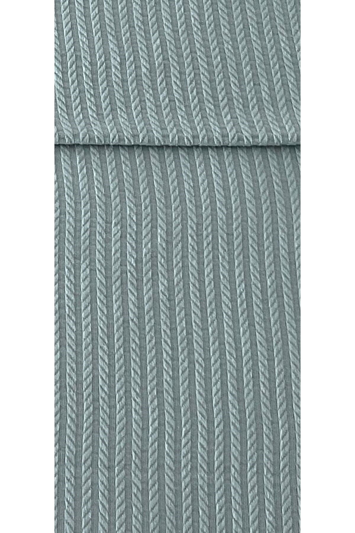 Saç Örgü Modelli Çift Kişilik Pamuklu Pike Mint 220 x 220 cm