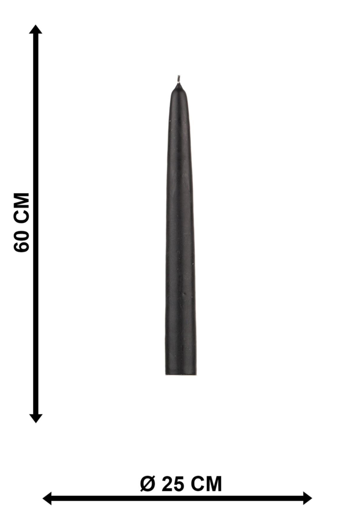 Şamdan 2 Adet Mum Siyah 25 mm