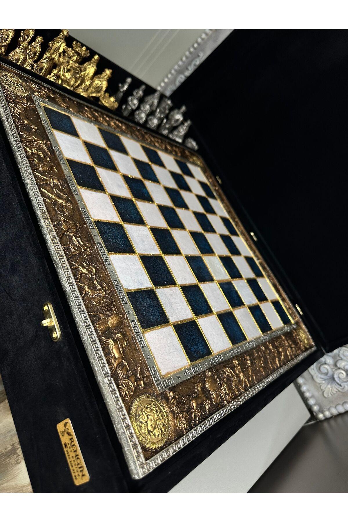 Satranç Takımı Dekor, Protokol Hediye (Kadife Kutulu)