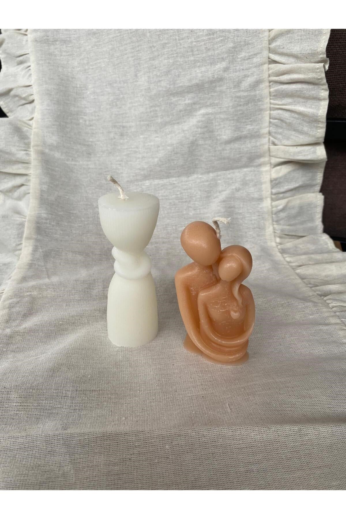 Sevgili ve Düğüm Modelli Kokulu Mum Seti