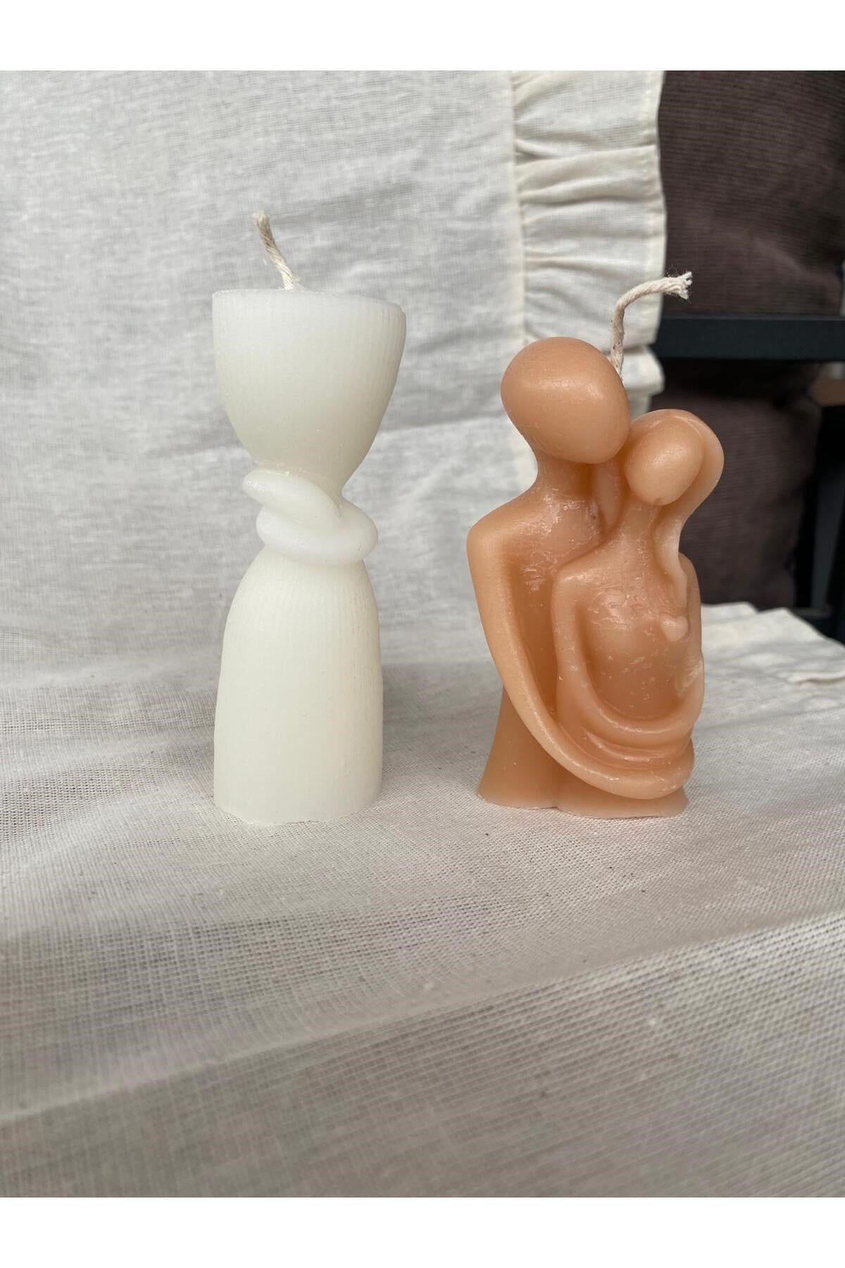 Sevgili ve Düğüm Modelli Kokulu Mum Seti