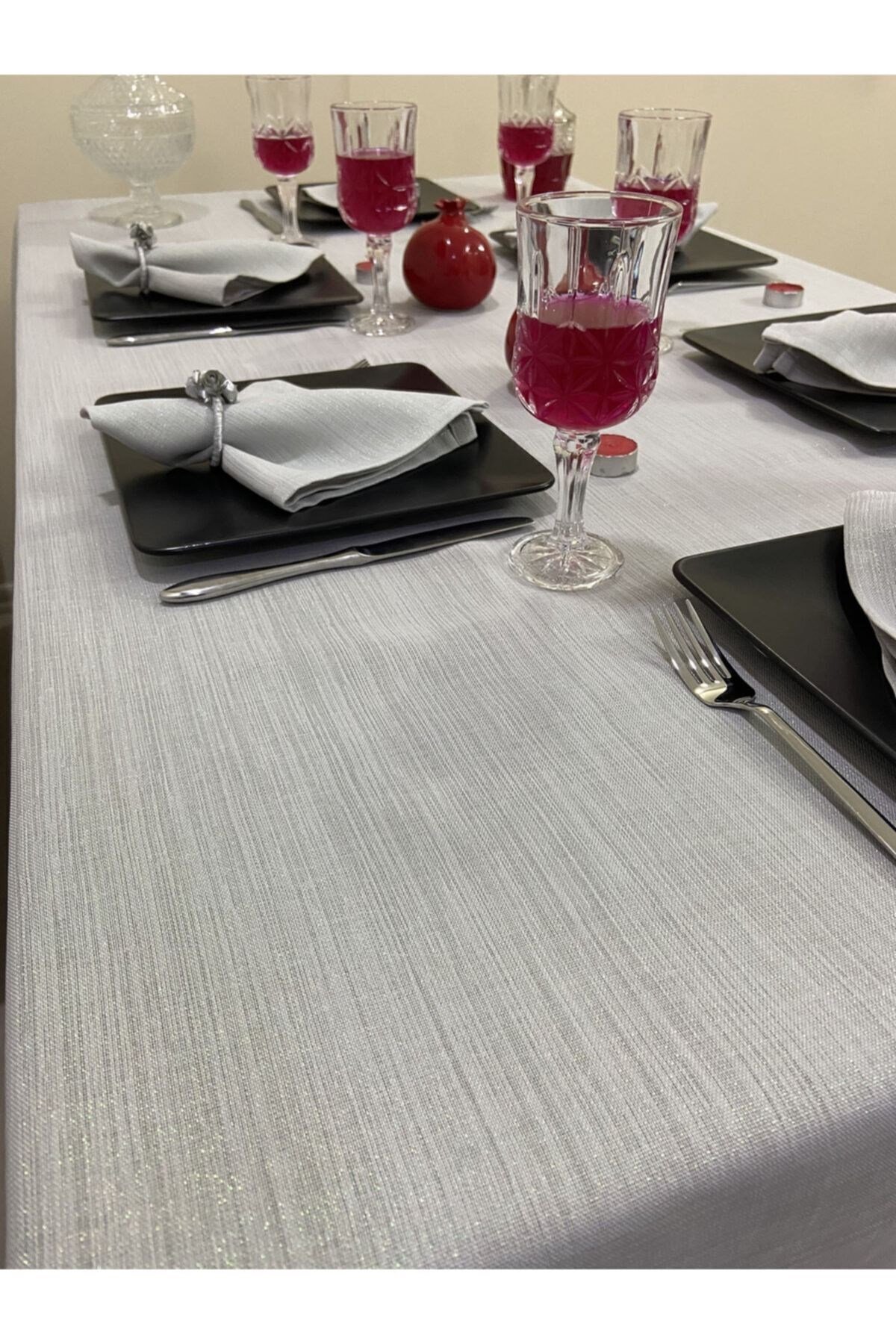 Simli Dertsiz Oval Masa Örtüsü 150 x 270