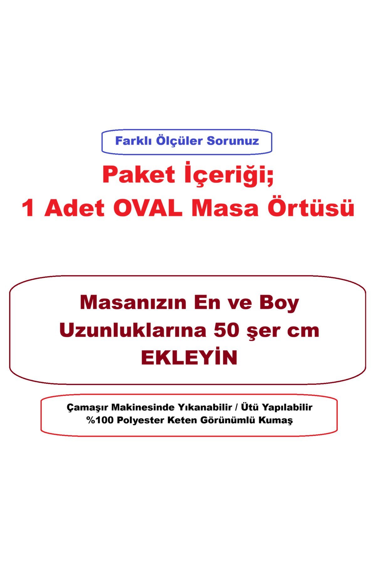 Simli Dertsiz OVAL Masa Örtüsü Lacivert