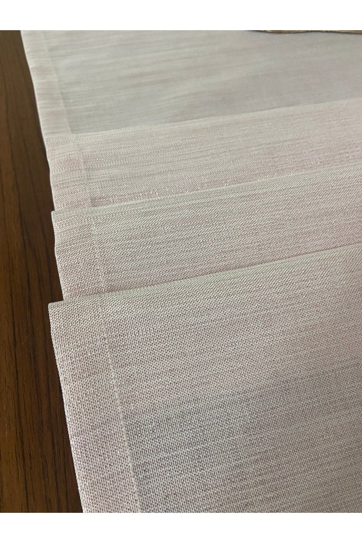 Simli Keten Görünümlü Dikdörtgen Runner Pembe 40 X 150