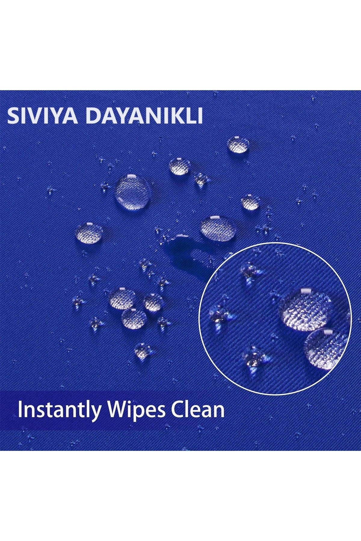 Sıvıya Dayanıklı Dertsiz Oval Masa Örtüsü Saks Mavi 160 x 210