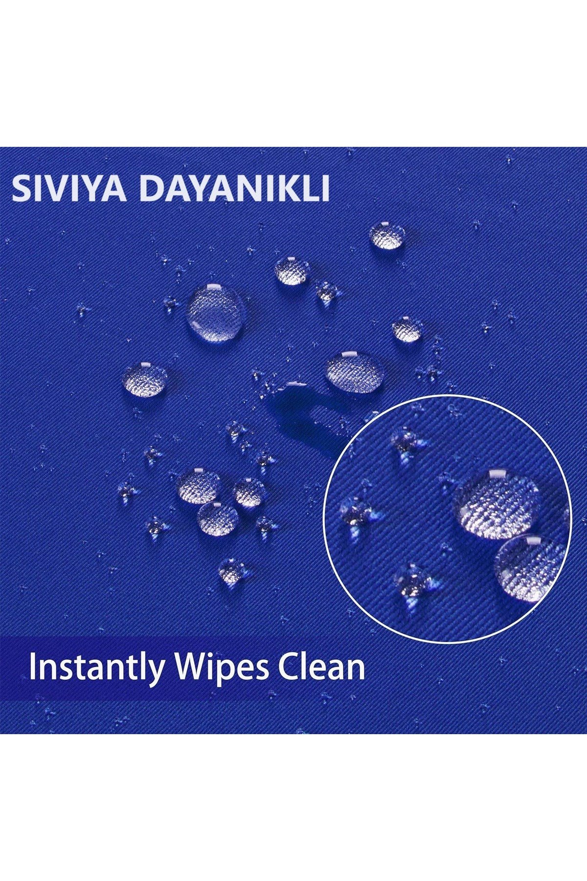 Sıvıya Dayanıklı Dertsiz Oval Masa Örtüsü Saks Mavi 160 x 270