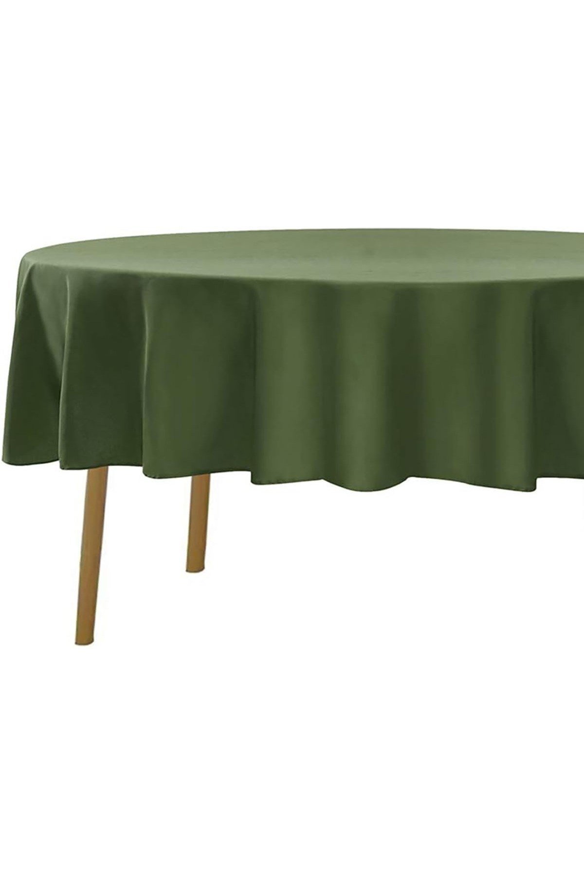 Sıvıya Dayanıklı Dertsiz Oval Masa Örtüsü Yeşil 160 x 210
