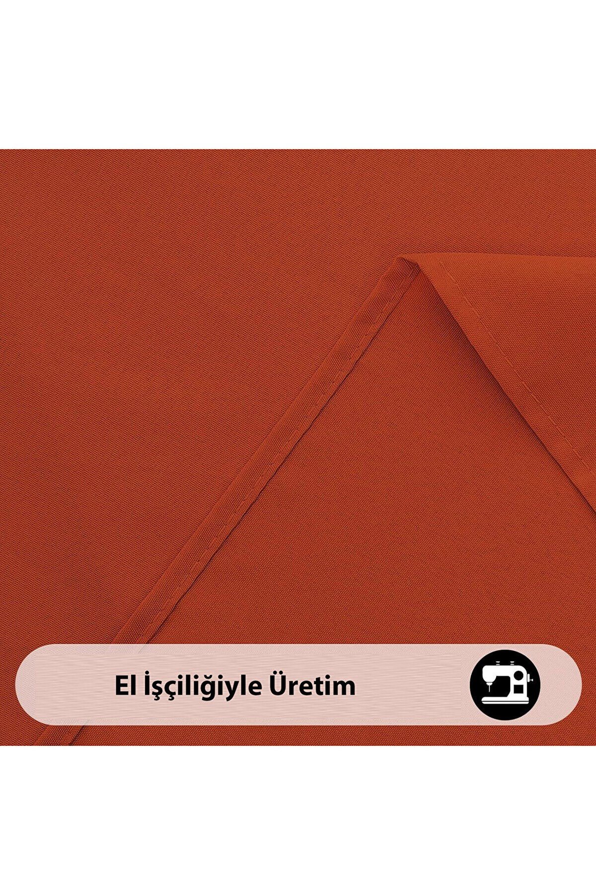 Sıvıya Dayanıklı Yuvarlak Dertsiz Keten Masa Örtüsü Kiremit