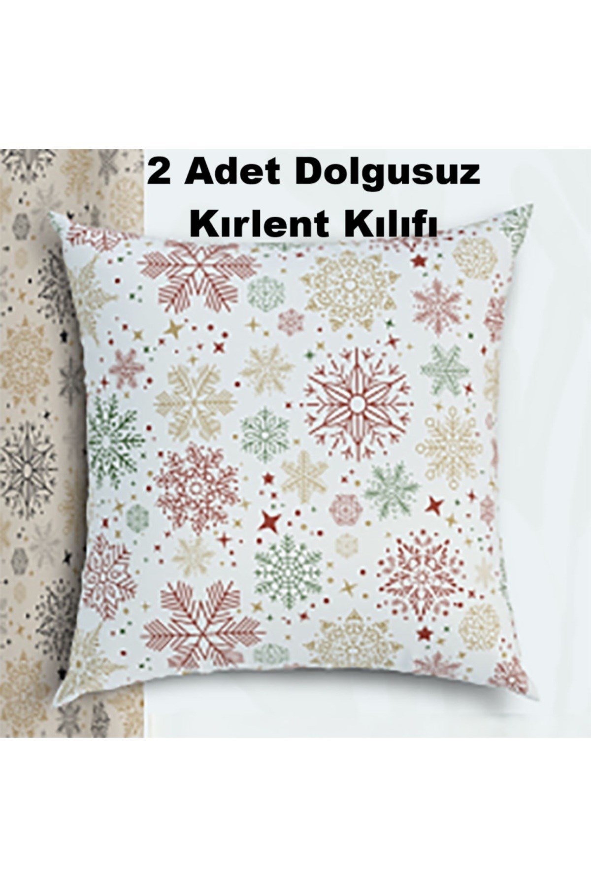 Sıvıya ve Lekeye Dayanıklı Desenli Dekoratif Kırlent Kılıfı 42x42 - 2 Adet