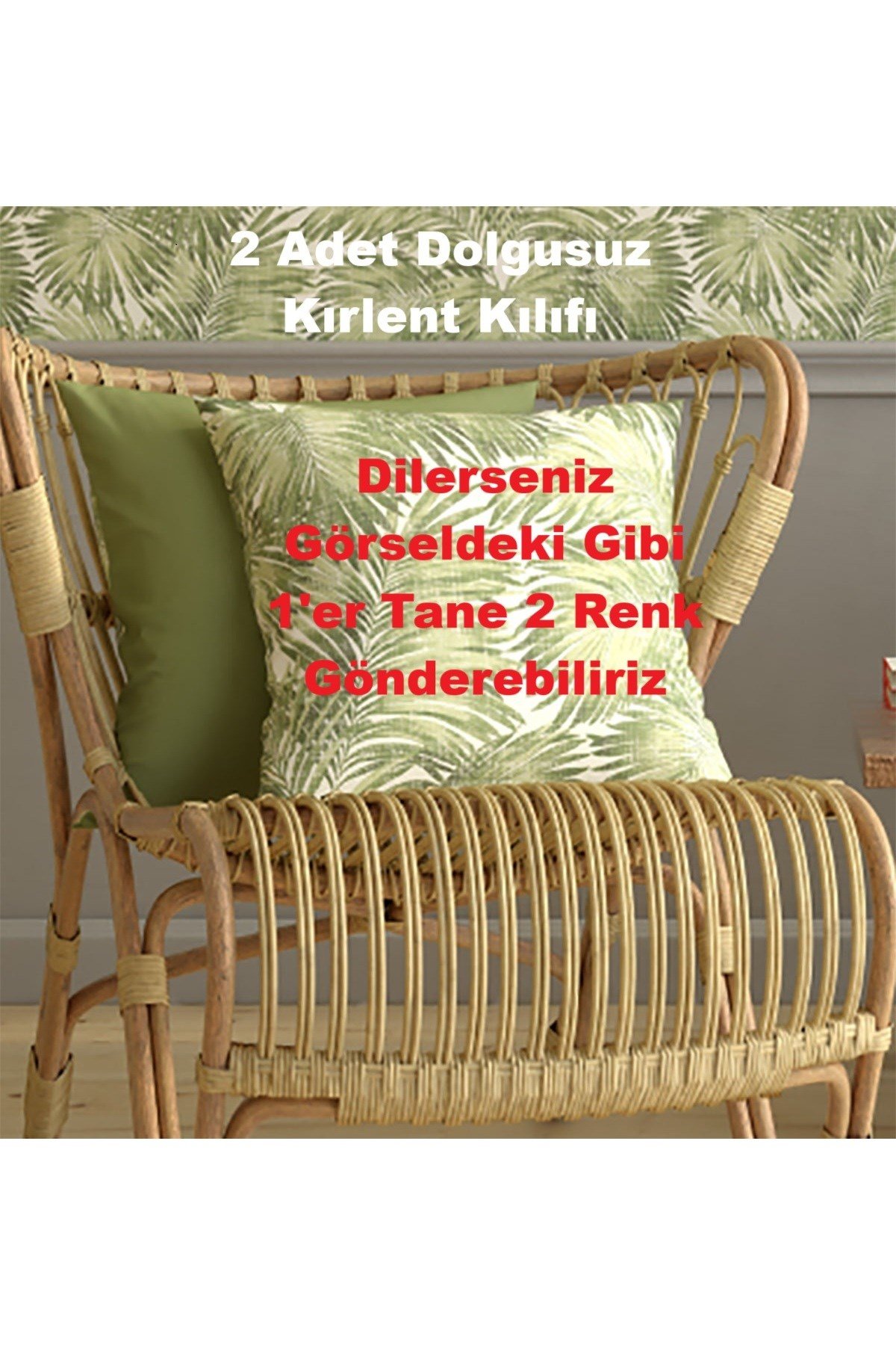 Sıvıya ve Lekeye Dayanıklı Desenli Dekoratif Kırlent Kılıfı 42x42 - 2 Adet