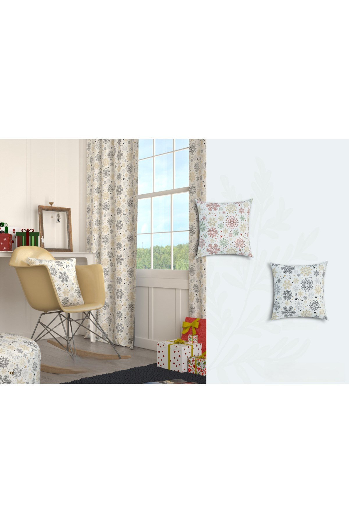 Sıvıya ve Lekeye Dayanıklı Desenli Dekoratif Kırlent Kılıfı 42x42 - 2 Adet
