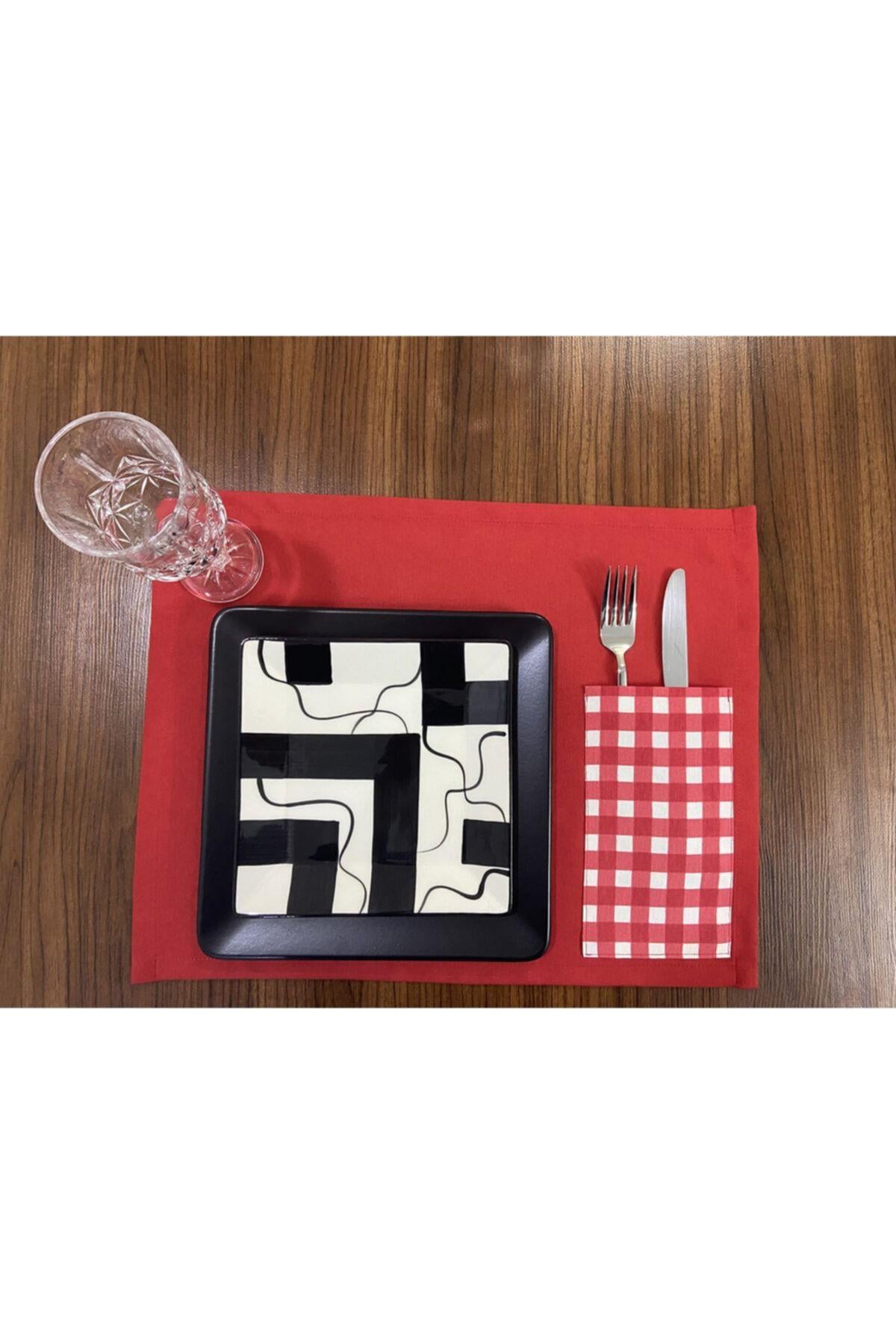 Sıvıya Ve Lekeye Dayanıklı Ekose Amerikan Servis Takımı