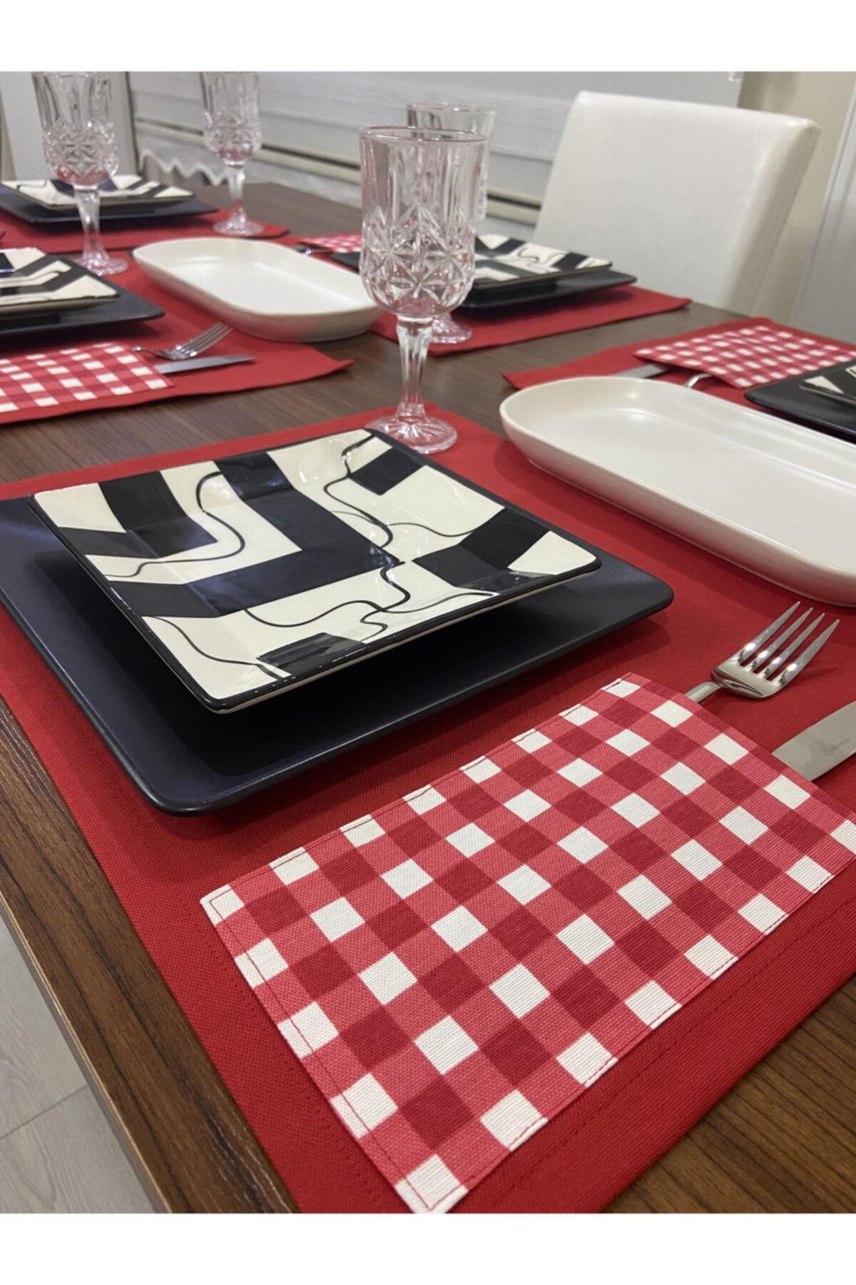 Sıvıya Ve Lekeye Dayanıklı Ekose Amerikan Servis Takımı