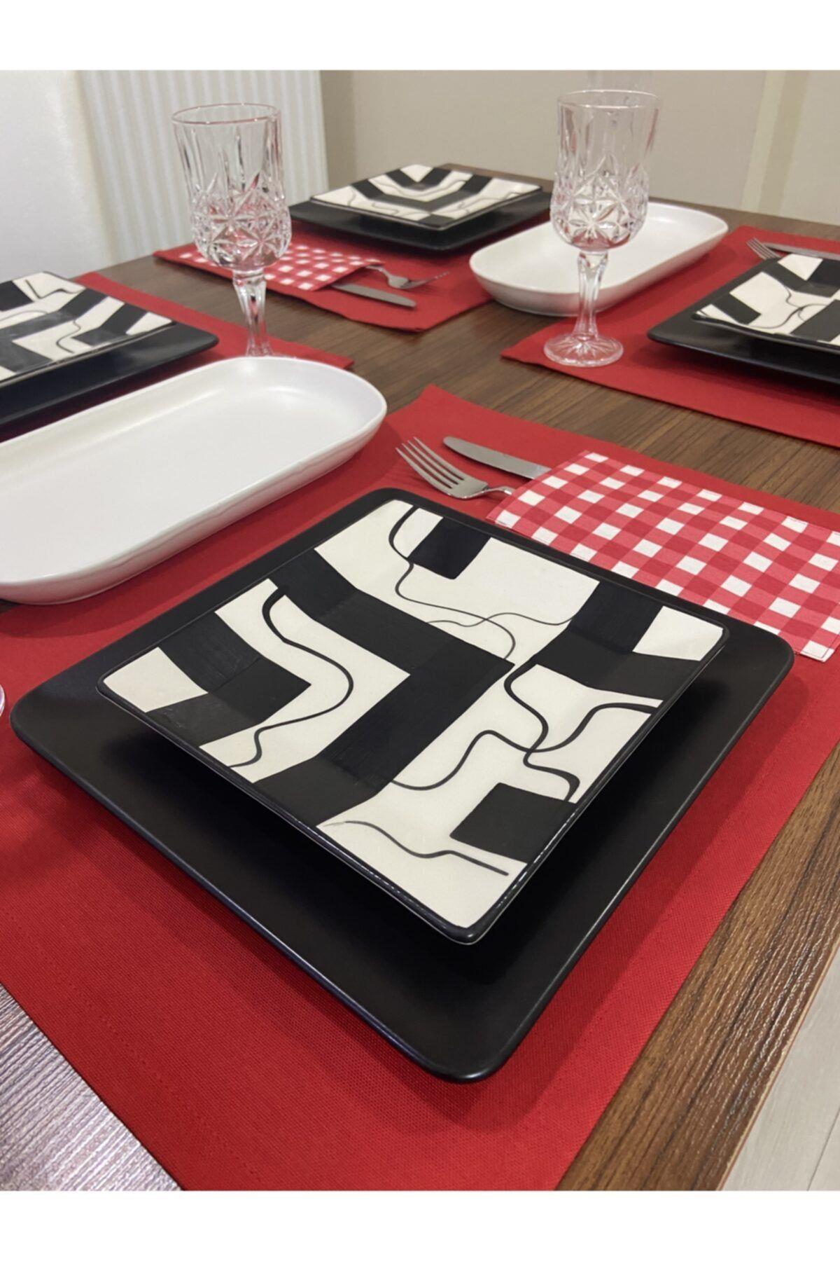 Sıvıya Ve Lekeye Dayanıklı Ekose Amerikan Servis Takımı