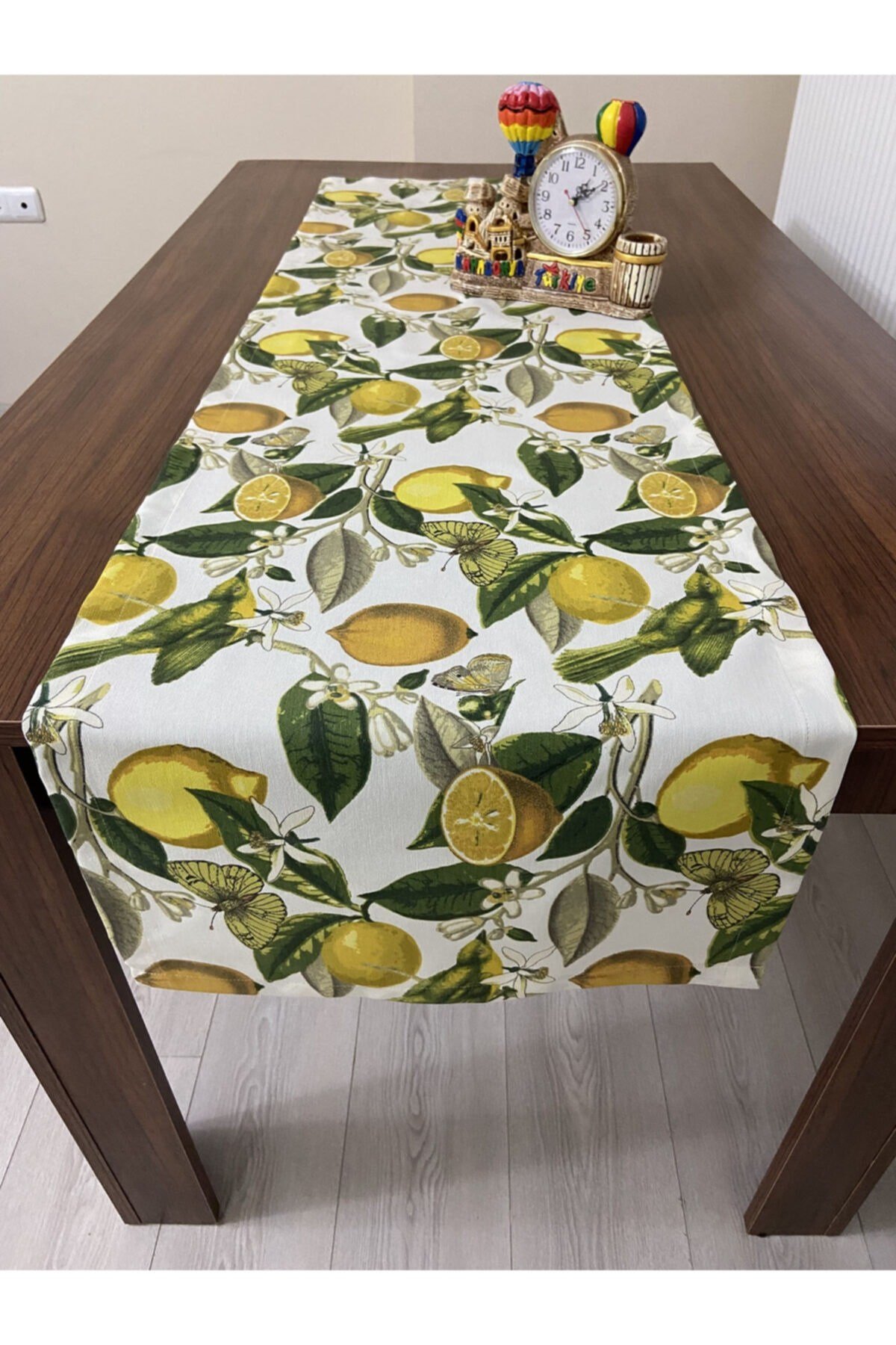 Sıvıya Ve Lekeye Dayanıklı Limon Desenli Runner
