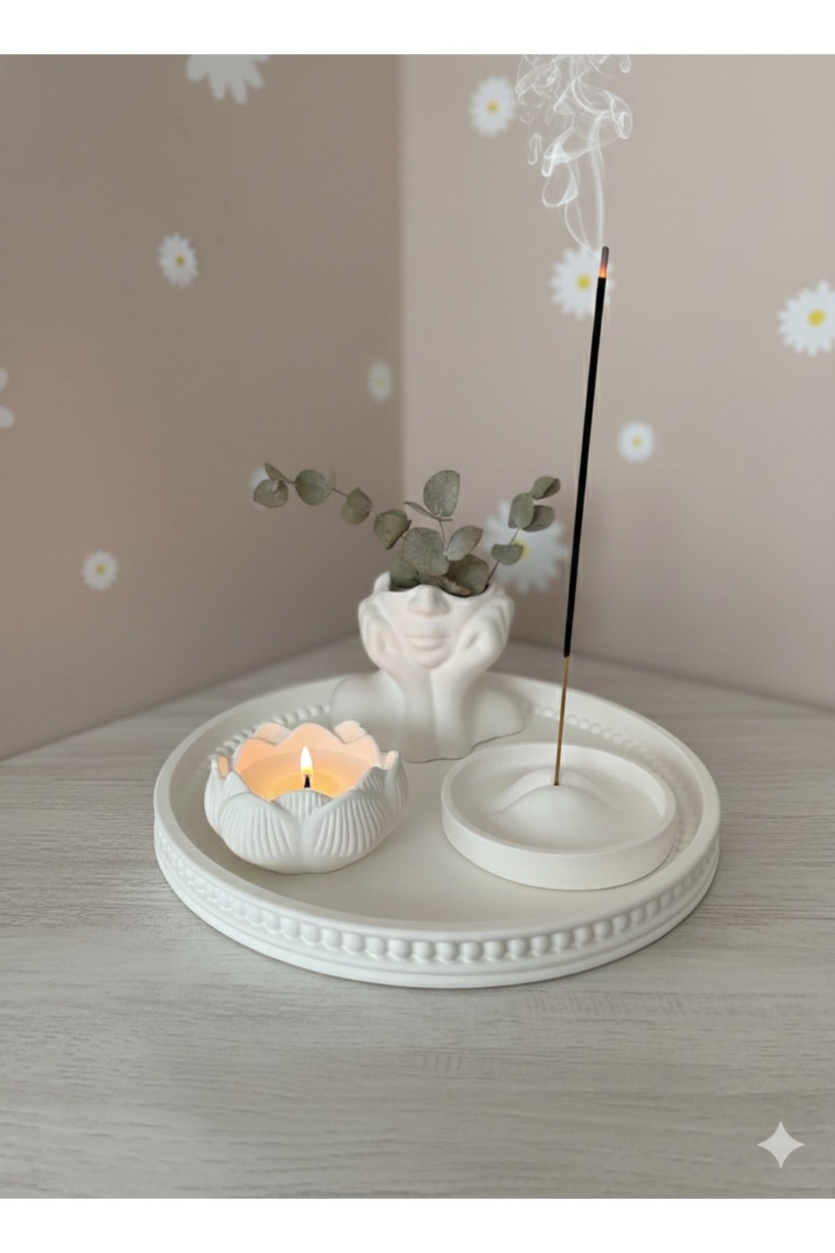 Tepsili Mum ve Dekoratif Set
