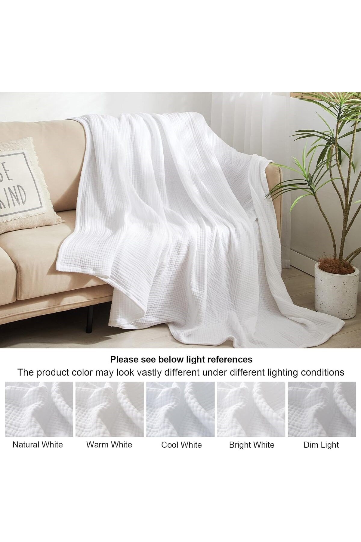 Yatak, Koltuk, Giyim, Bebekler için %100 Pamuklu 4 Katlı Muslin Bezi , Yumuşak 1 Mt x 3mt