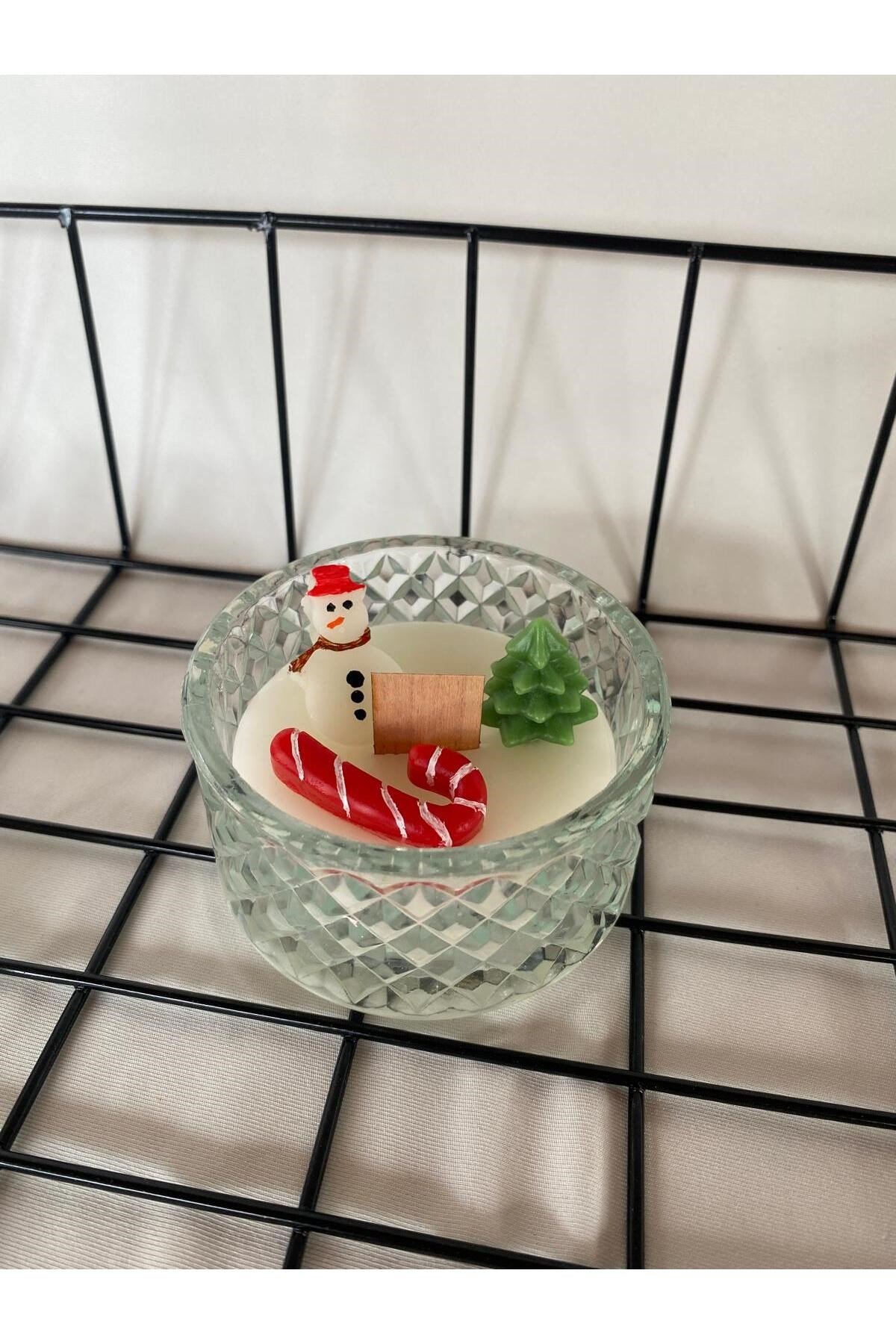 Yılbaşı Mumu - Kardan Adam, Çam Ağacı ,Baston Şeker Dekoratif Mum - Yılbaşı Konsept Mumları