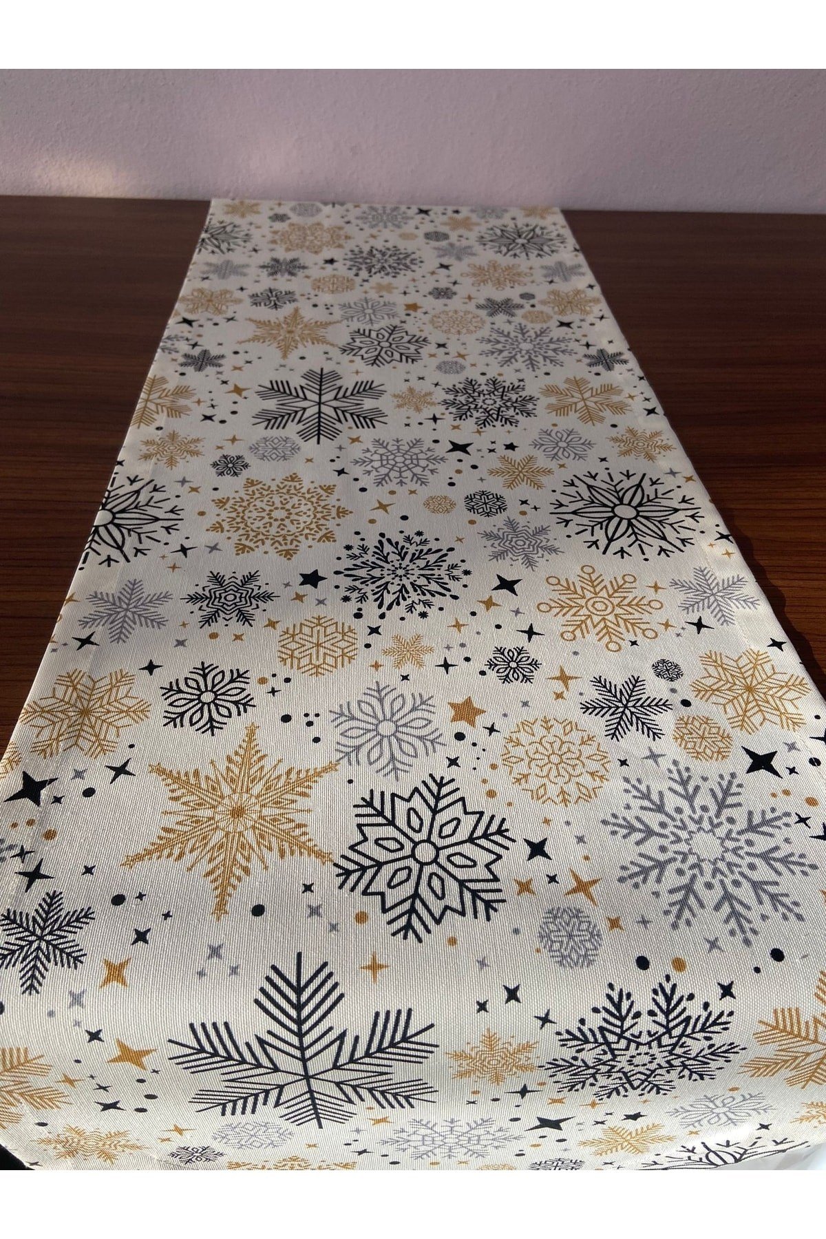 Yılbaşı Yıldızları Desenli Dikdörtgen Runner 40 X 160