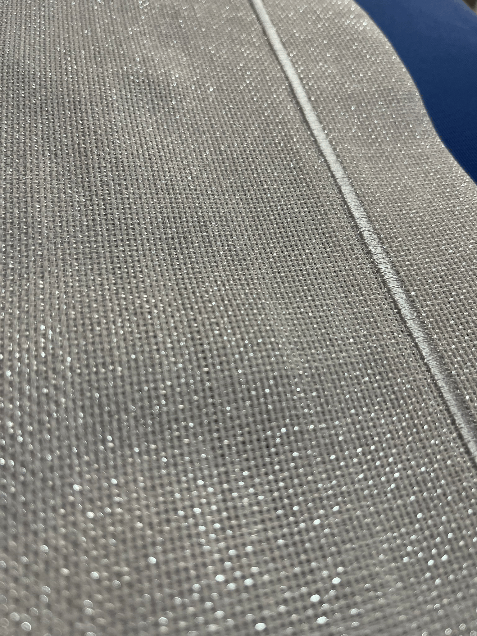 Zeren Home Piko İşlemeli Keten Görünümlü Simli Linen Gümüş Runner 40x150