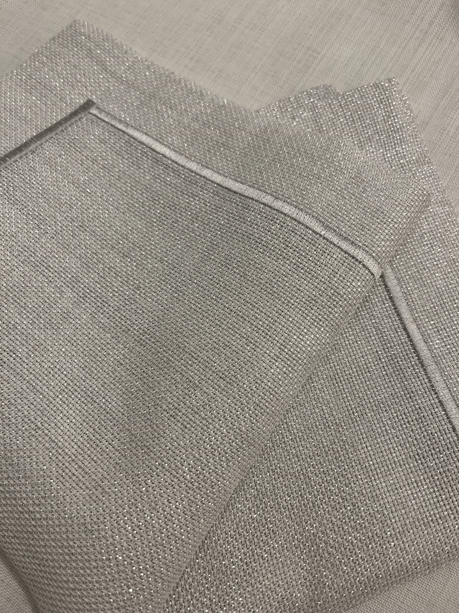 Zeren Home Piko Sarma Detaylı Polyester Keten Dertsiz Sunum Peçetesi Gümüş 40 x 40 - 6 Adet