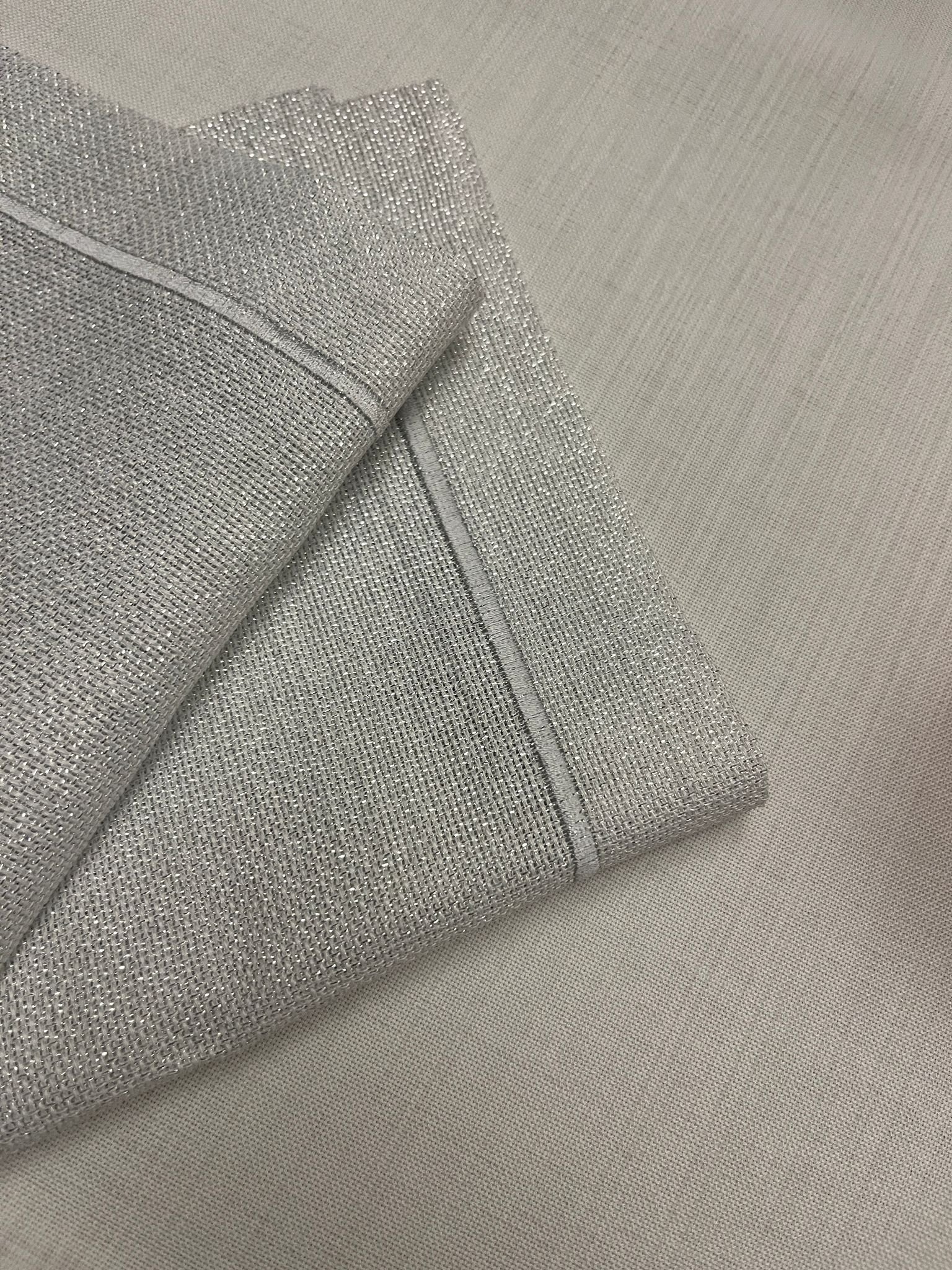 Zeren Home Piko Sarma Detaylı Polyester Keten Dertsiz Sunum Peçetesi Gümüş 40 x 40 - 6 Adet