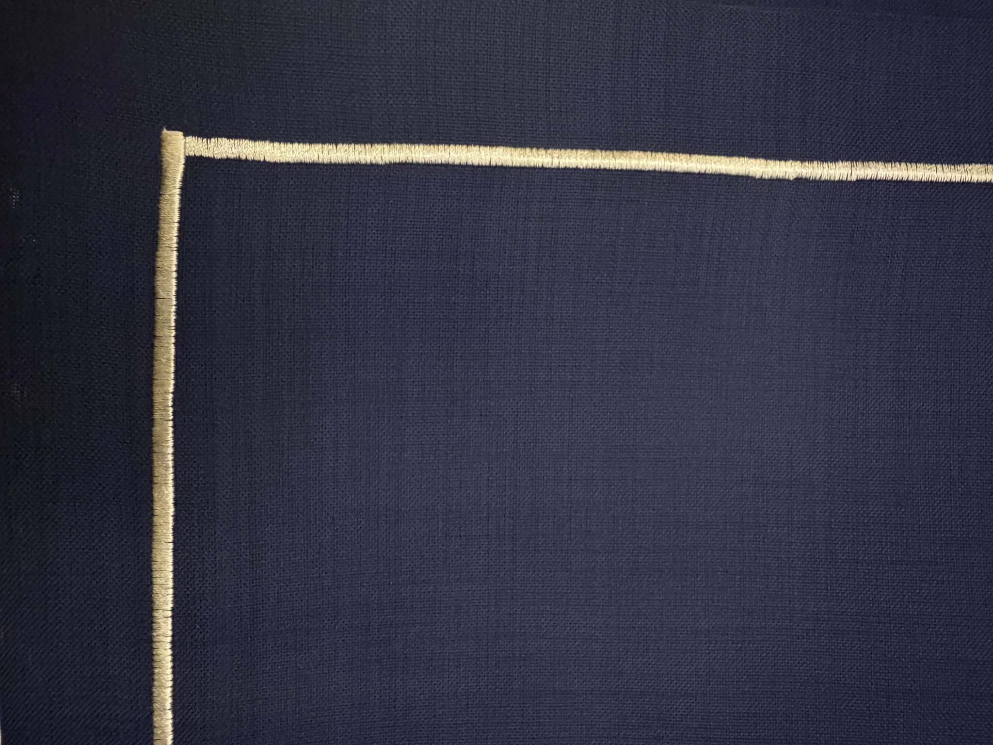 Zeren Home Polyester Keten Çeyiz Piko Sarma Detaylı Lacivert Runner 40 x 160 - 1 Adet