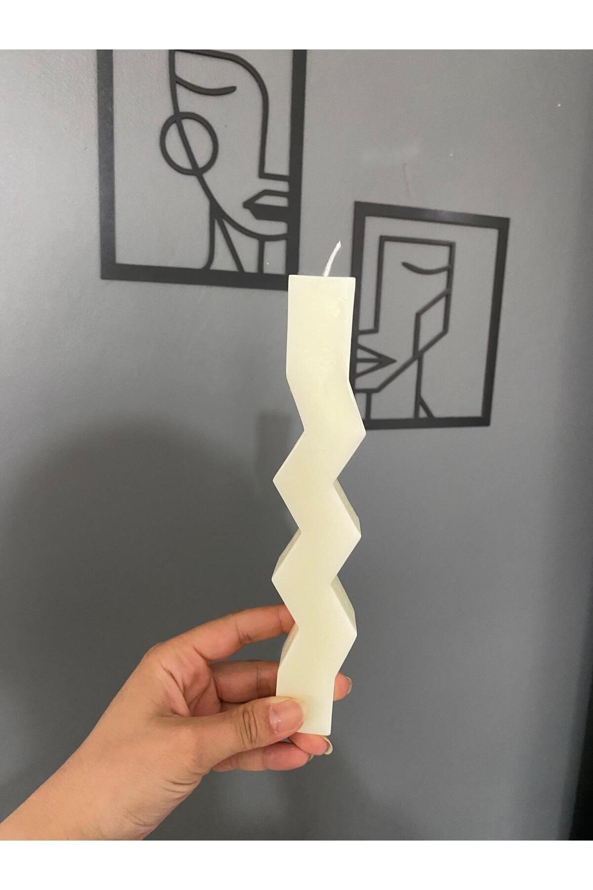 Zigzag Şekilli Dalga Model Dekoratif Mum 1 adet (renk seçimi yapın)