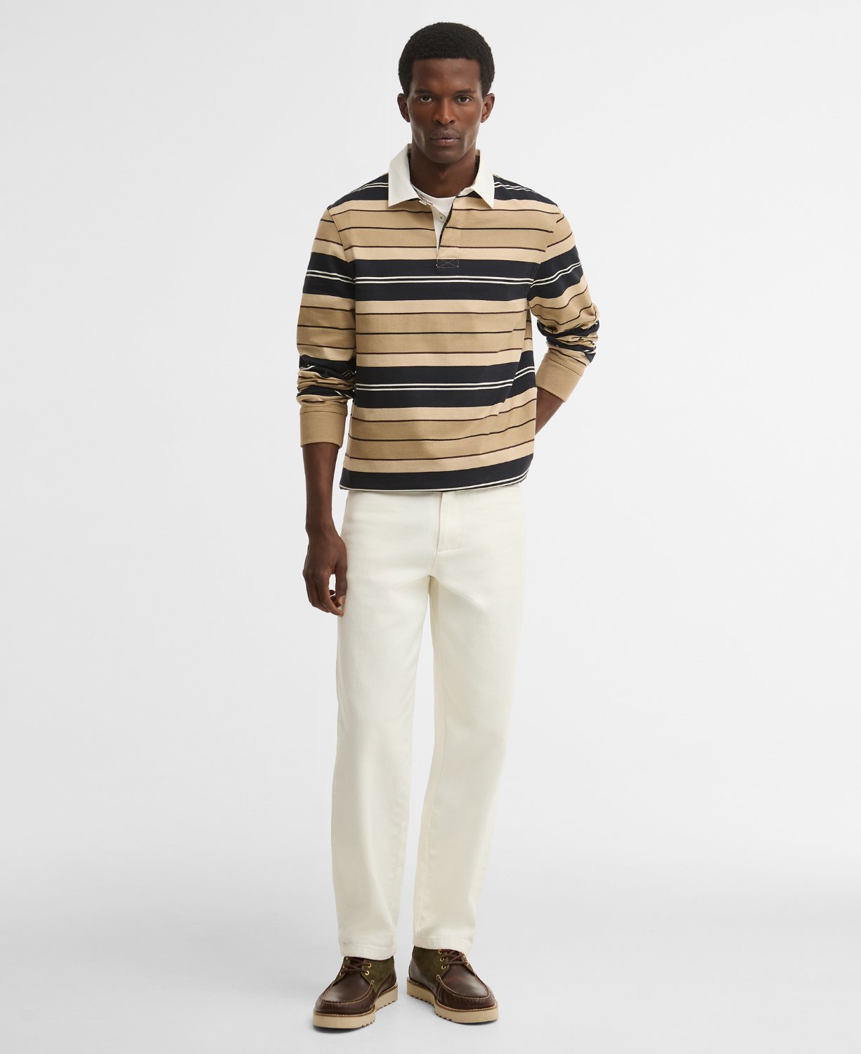Barbour Frith Tartan Stripe Rugby Polo Yaka