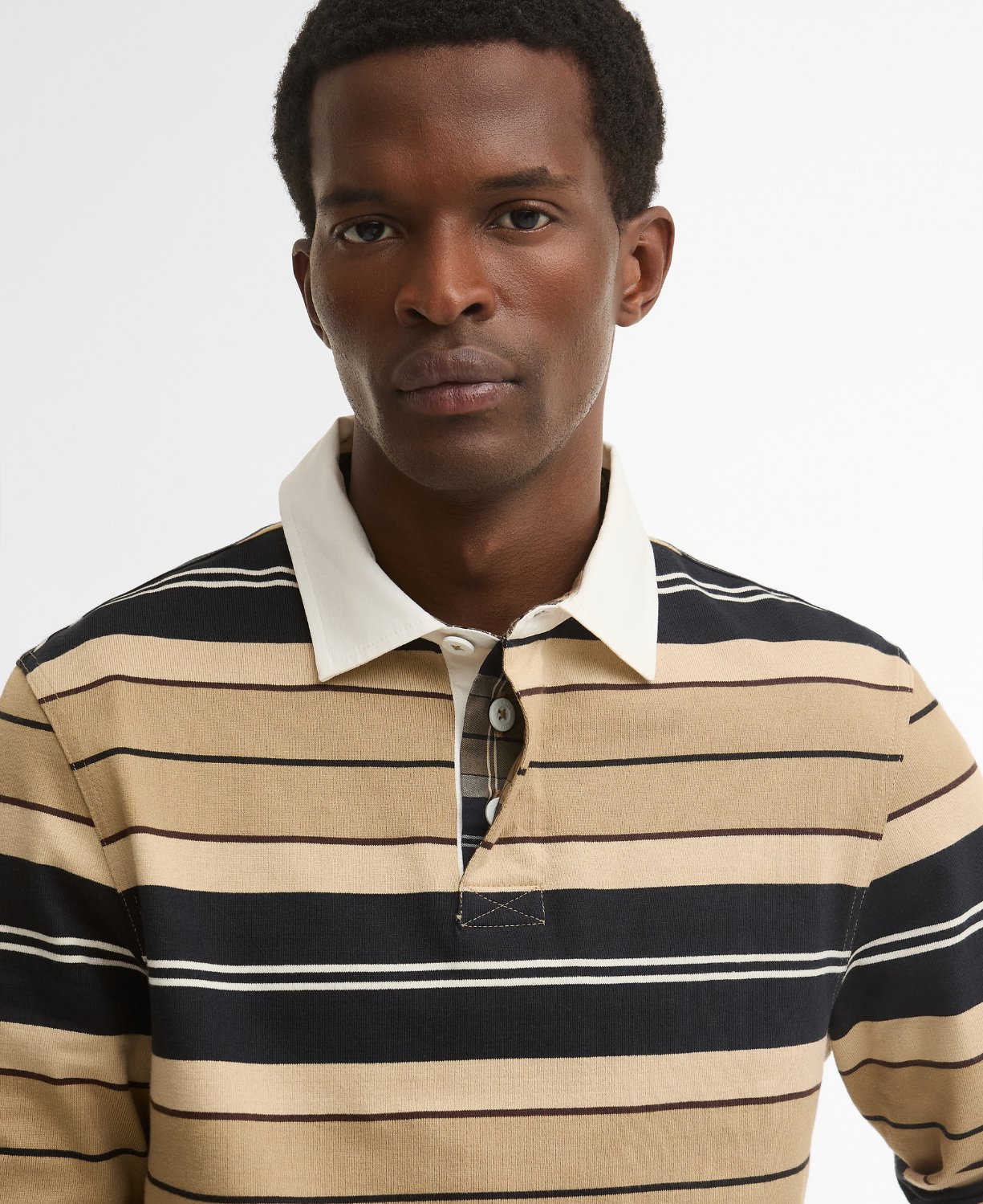 Barbour Frith Tartan Stripe Rugby Polo Yaka