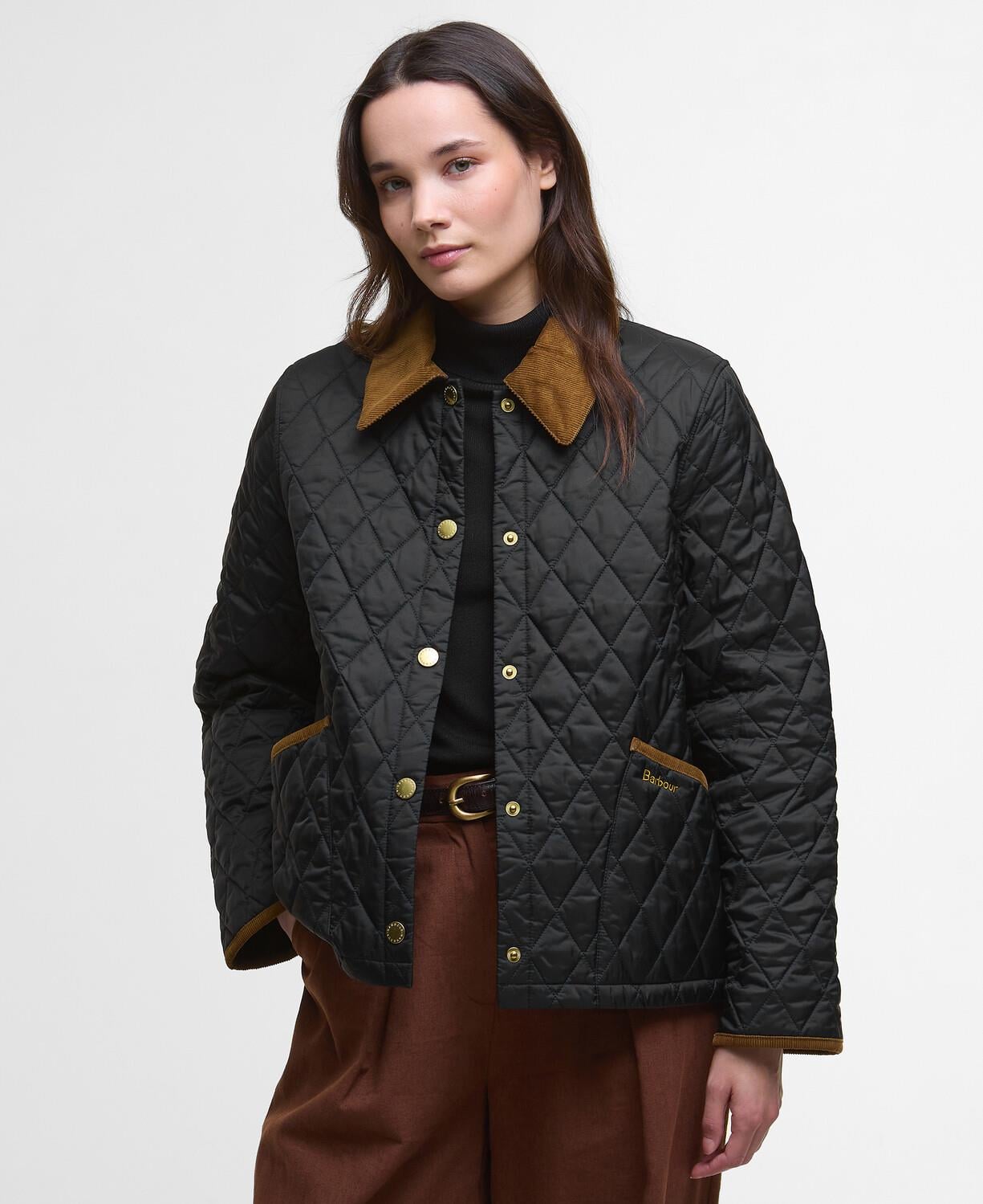 Barbour Icons Cropped Liddesdale Kapitone Ceket BK91 Black-Classic
