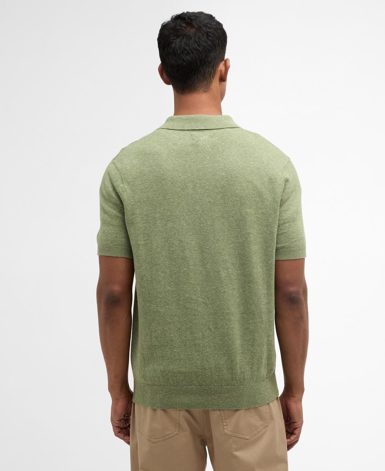 Barbour Muston Linen Blend Knitted Polo Yaka