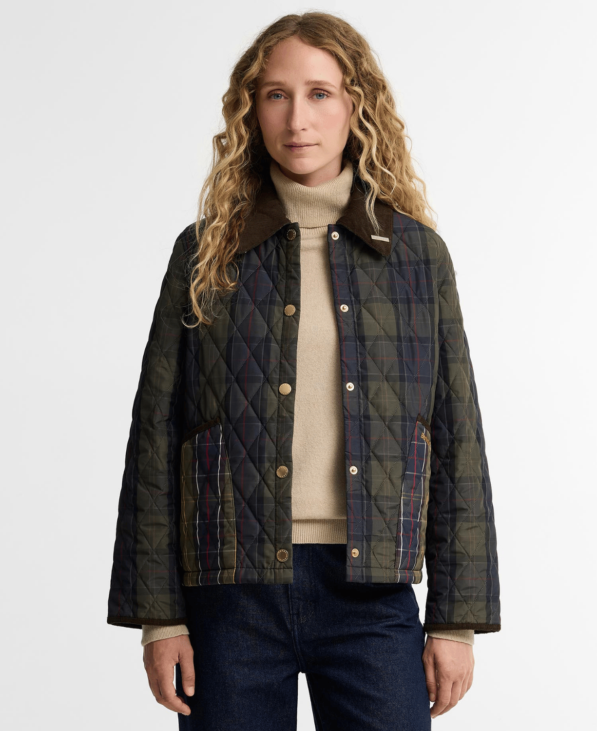 Barbour Reimagined Icons Tartan Crop Liddesdale Kapitone Ceket