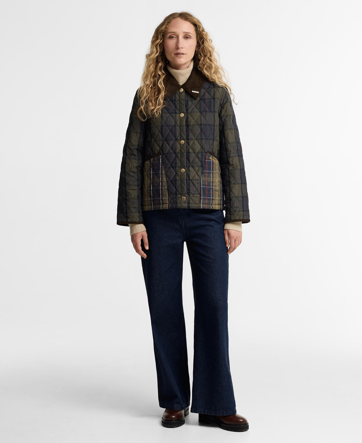 Barbour Reimagined Icons Tartan Crop Liddesdale Kapitone Ceket