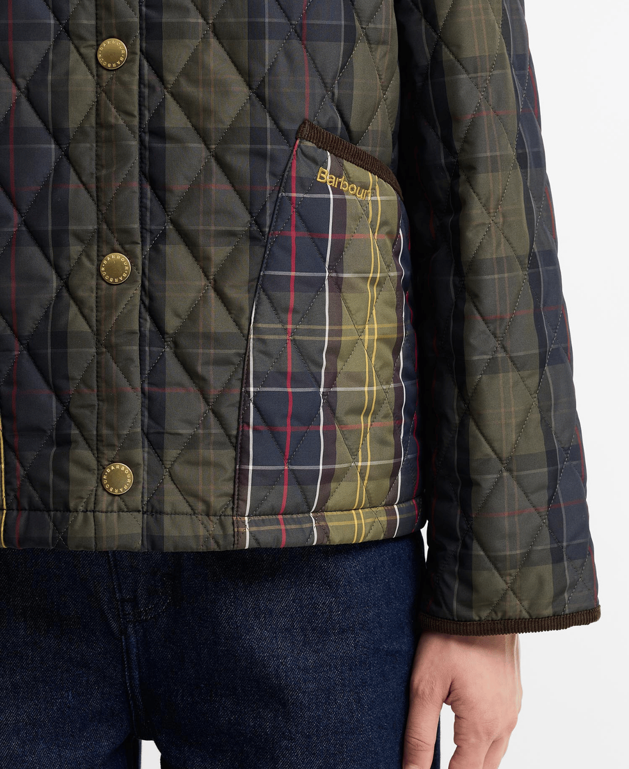 Barbour Reimagined Icons Tartan Crop Liddesdale Kapitone Ceket