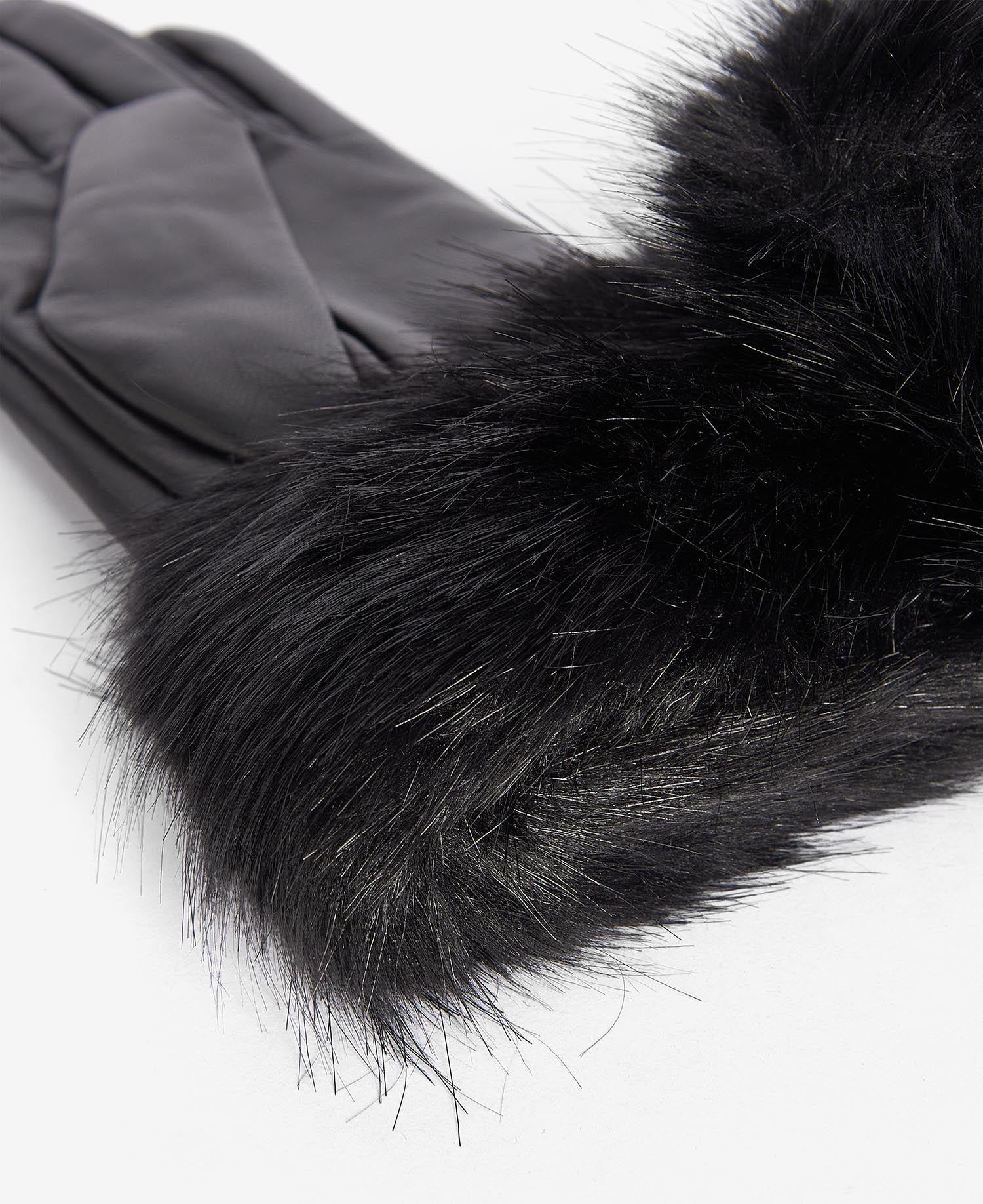 Barbour Suni Kürklü Deri Eldiven