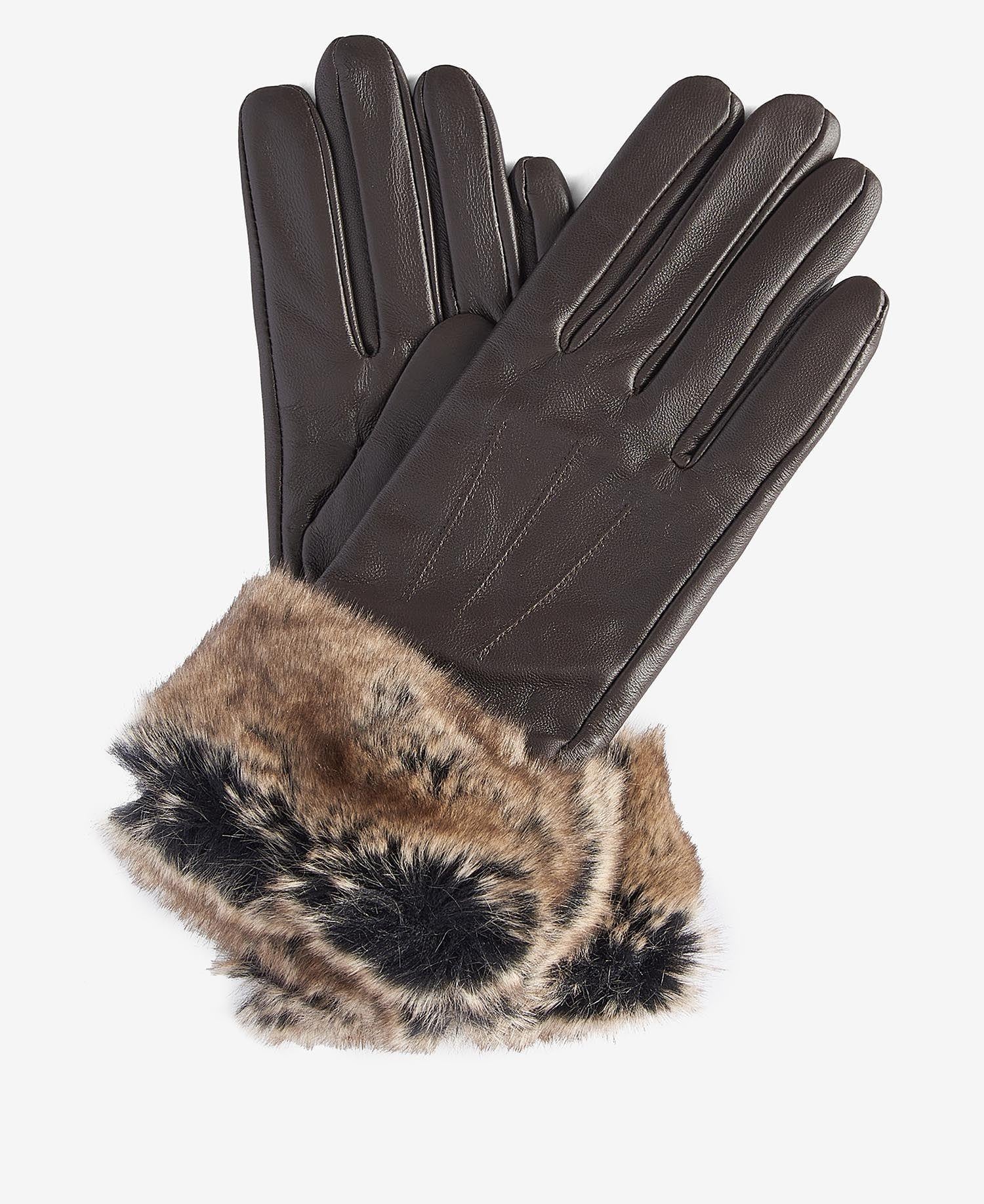 Barbour Suni Kürklü Deri Eldiven